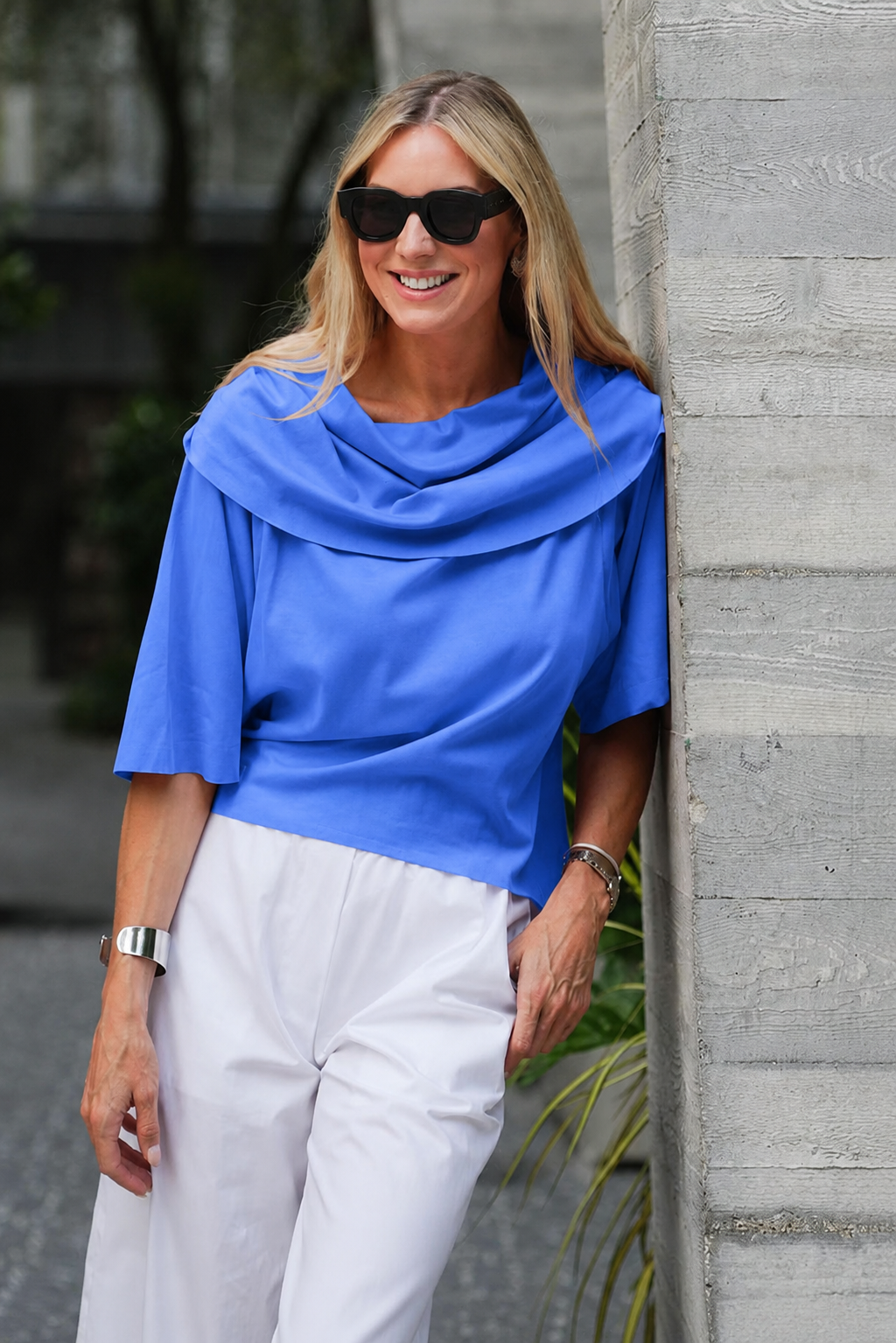 Pima Cotton Jackie O Top - Cornflower