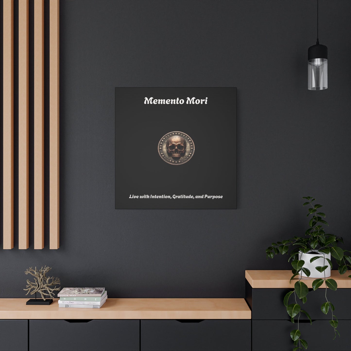 "Memento Mori" Matte Canvas - Inspirational Wall Art -"Live with Intention, Gratitude, and Purpose"