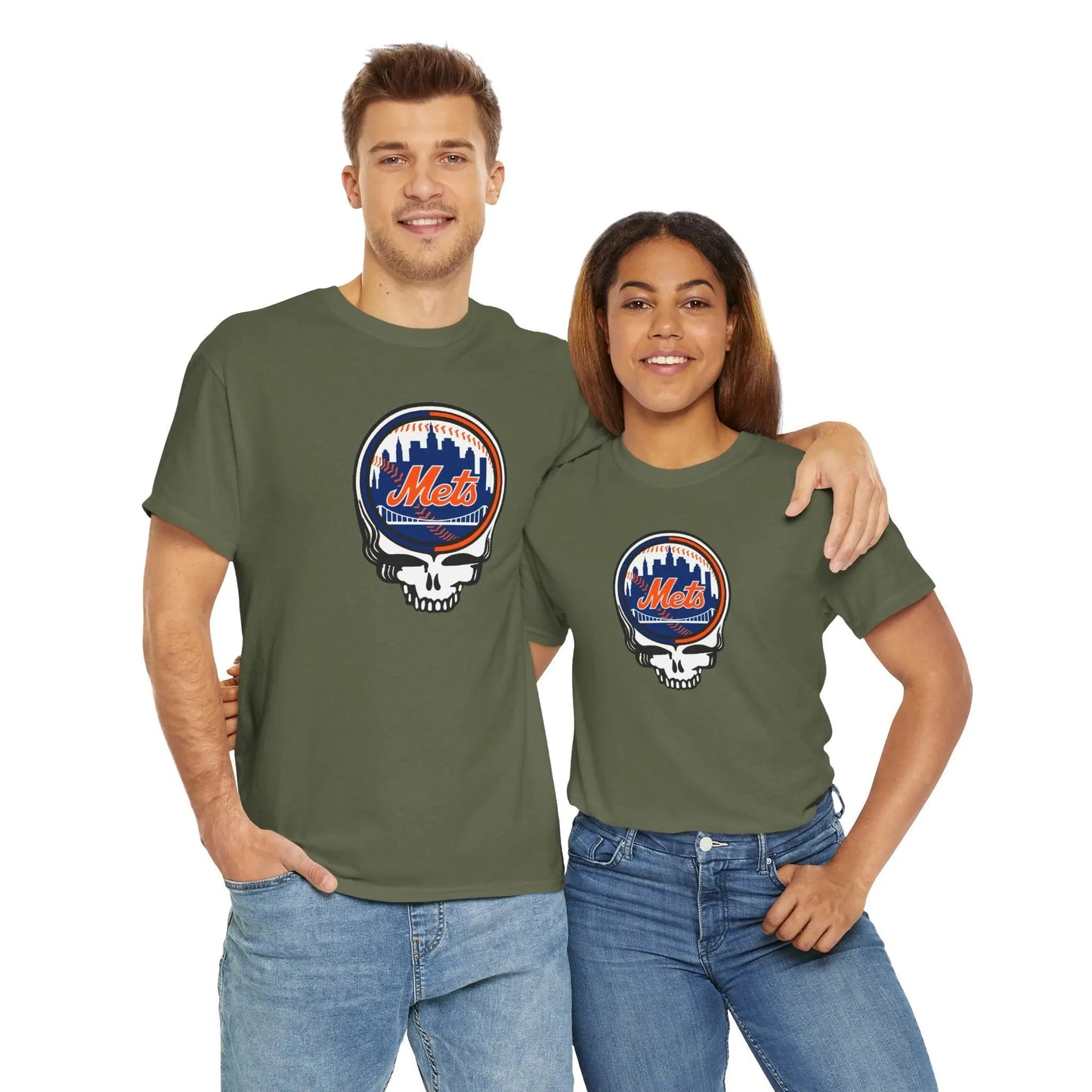 New York Mets Logo Skull T-Shirt