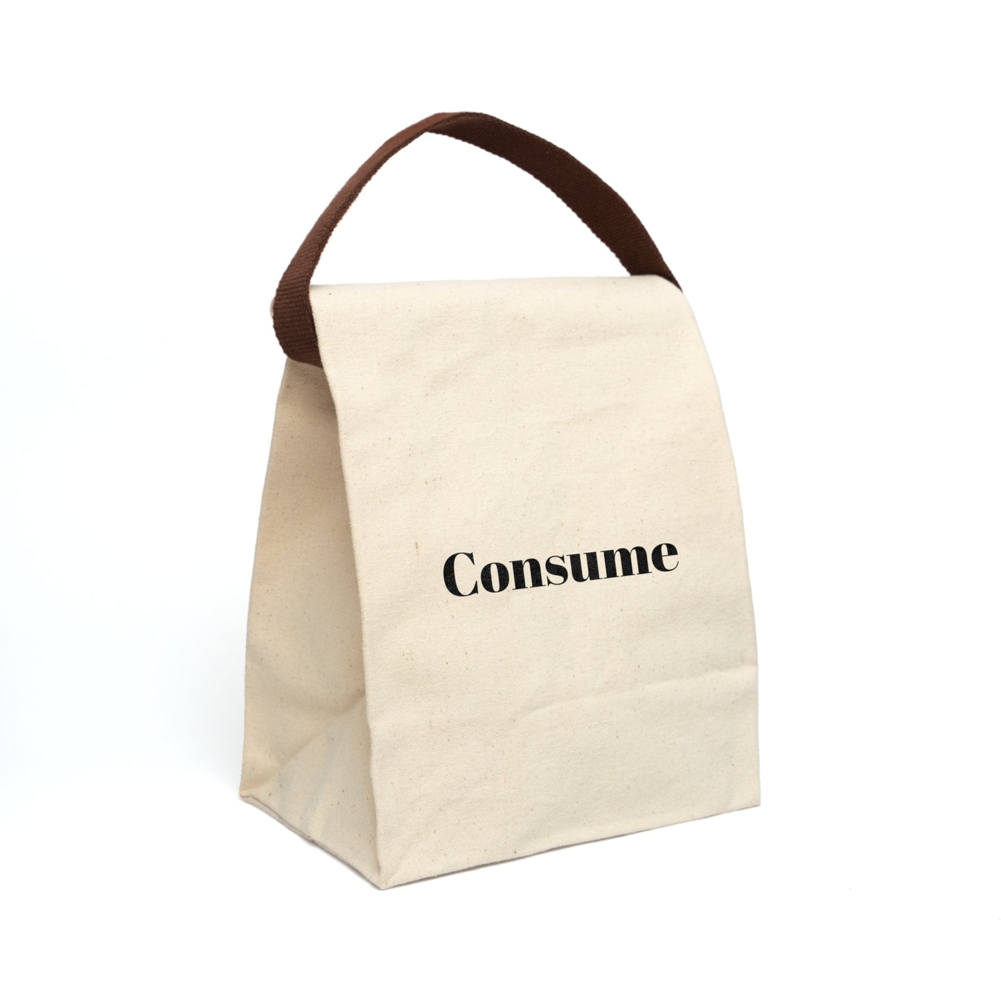 Canvas Lunch Bag With Strap - "Consume"