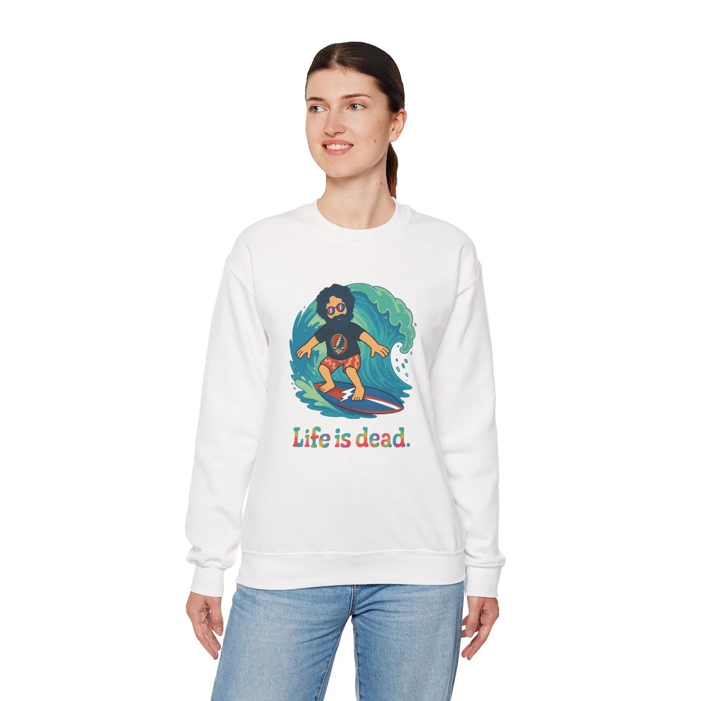 Surfing Jerry Life is dead.® Crewneck | Grateful Dead