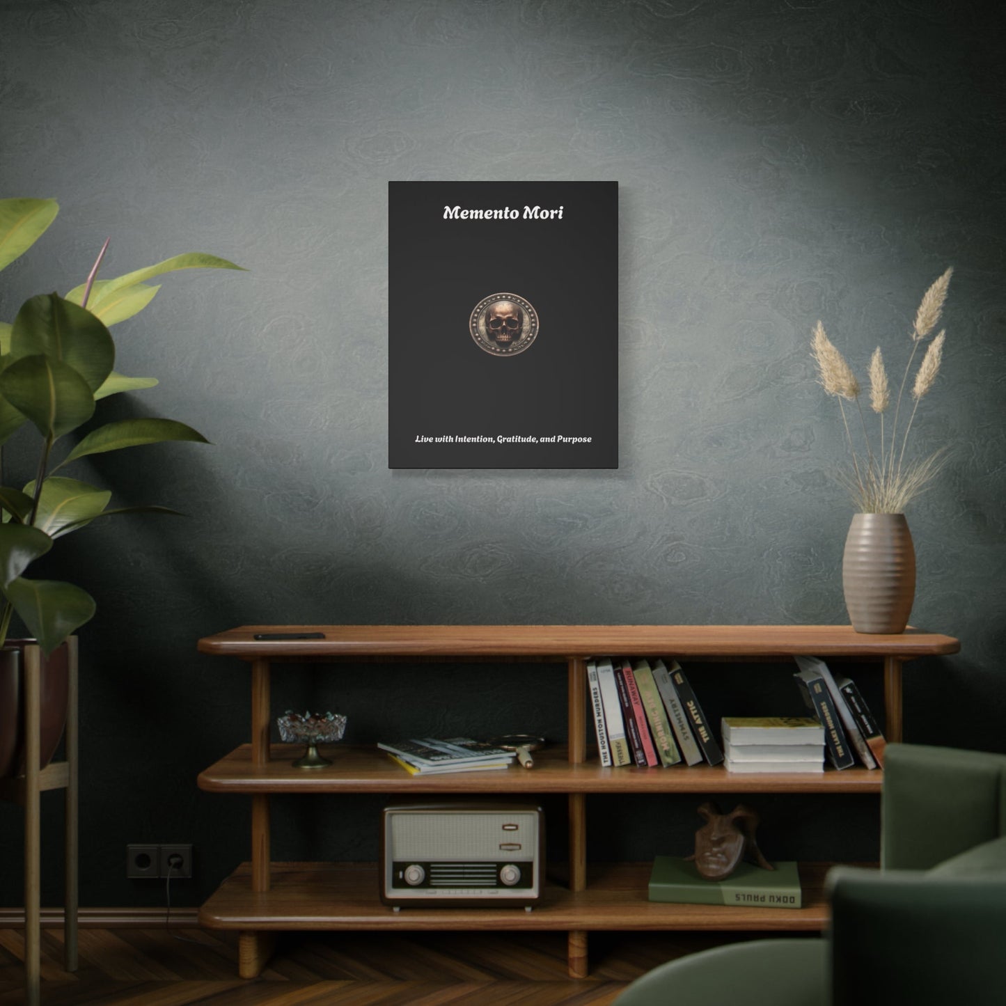"Memento Mori" Matte Canvas - Inspirational Wall Art -"Live with Intention, Gratitude, and Purpose"