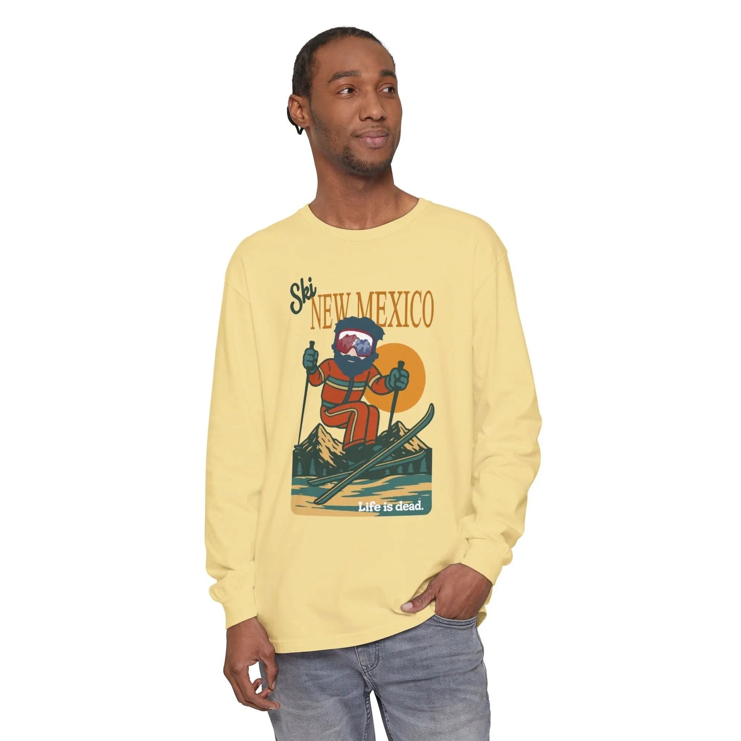 Ski New Mexico - Life is dead.® Mountain Collection Garment-Dyed Long Sleeve T-Shirt