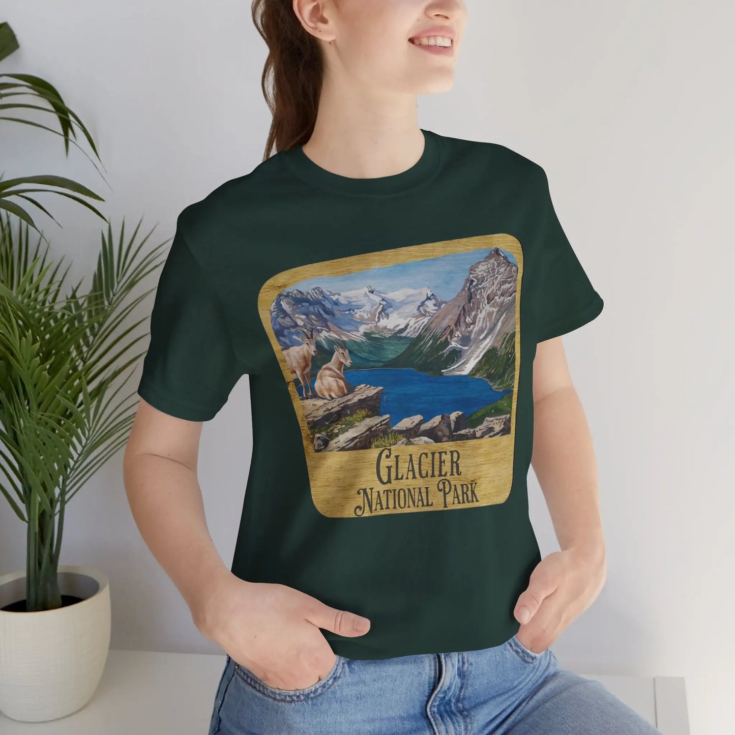 Glacier National Park T-Shirt Wood Sign