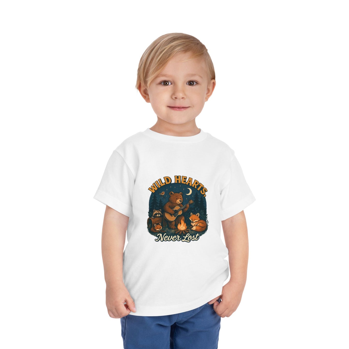 "Wild Hearts Never Lost" Bear Guitar Campfire - Toddler Tee