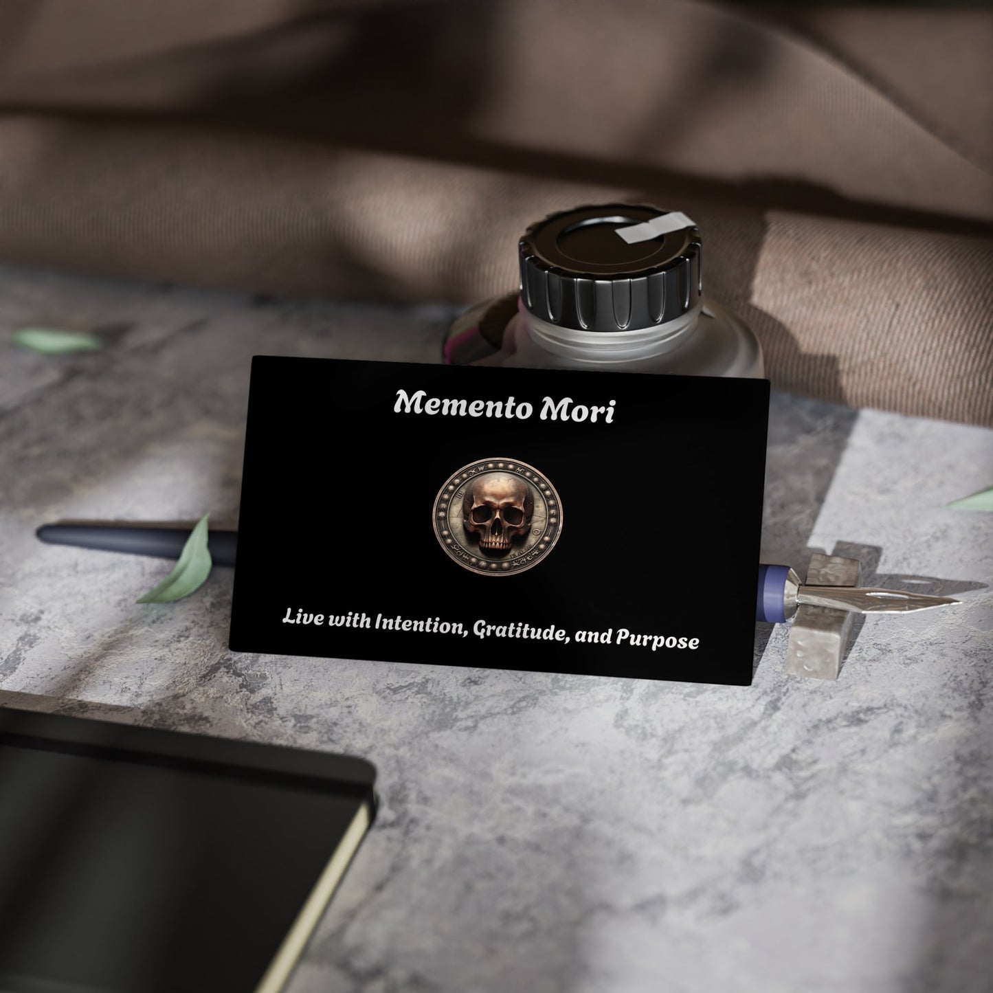 "Memento Mori" Business Cards - "Live with Intention, Gratitude, and Purpose"
