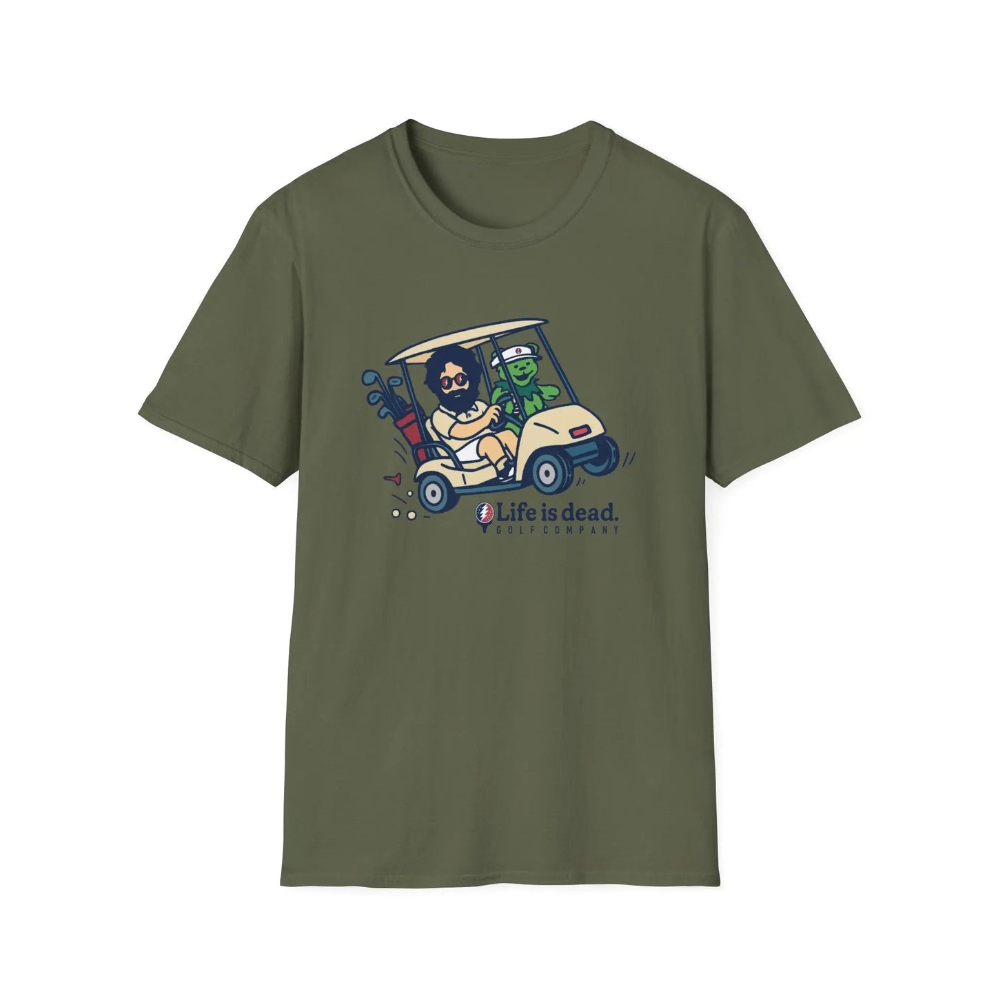 Joy Ridin' Jerry and The Bear - Life is dead.® Golf Company T-Shirt