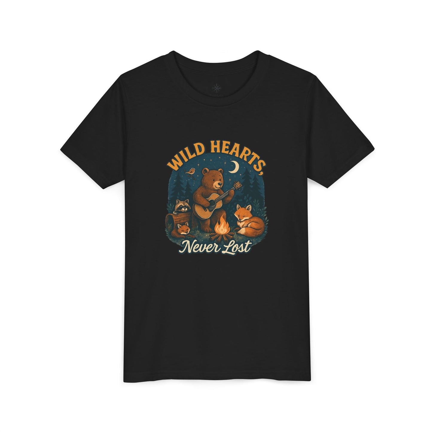 "Wild Hearts Never Lost Campfire Bear" - Youth Tee