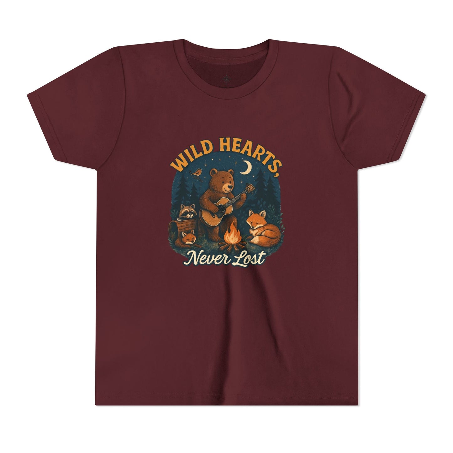 "Wild Hearts Never Lost Campfire Bear" - Youth Tee