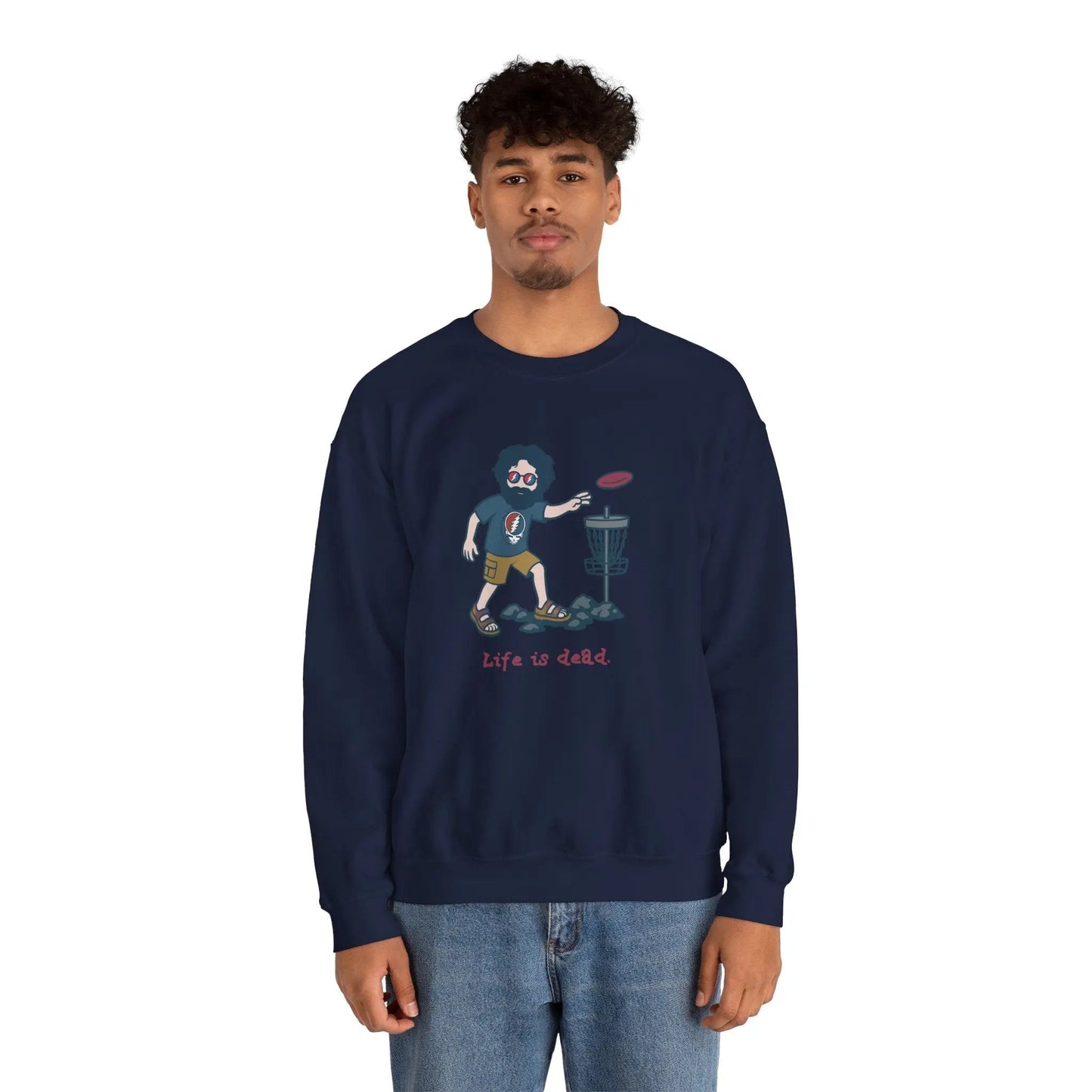 Disc Golfin' Jerry | Life is dead.® Crewneck | Grateful Dead