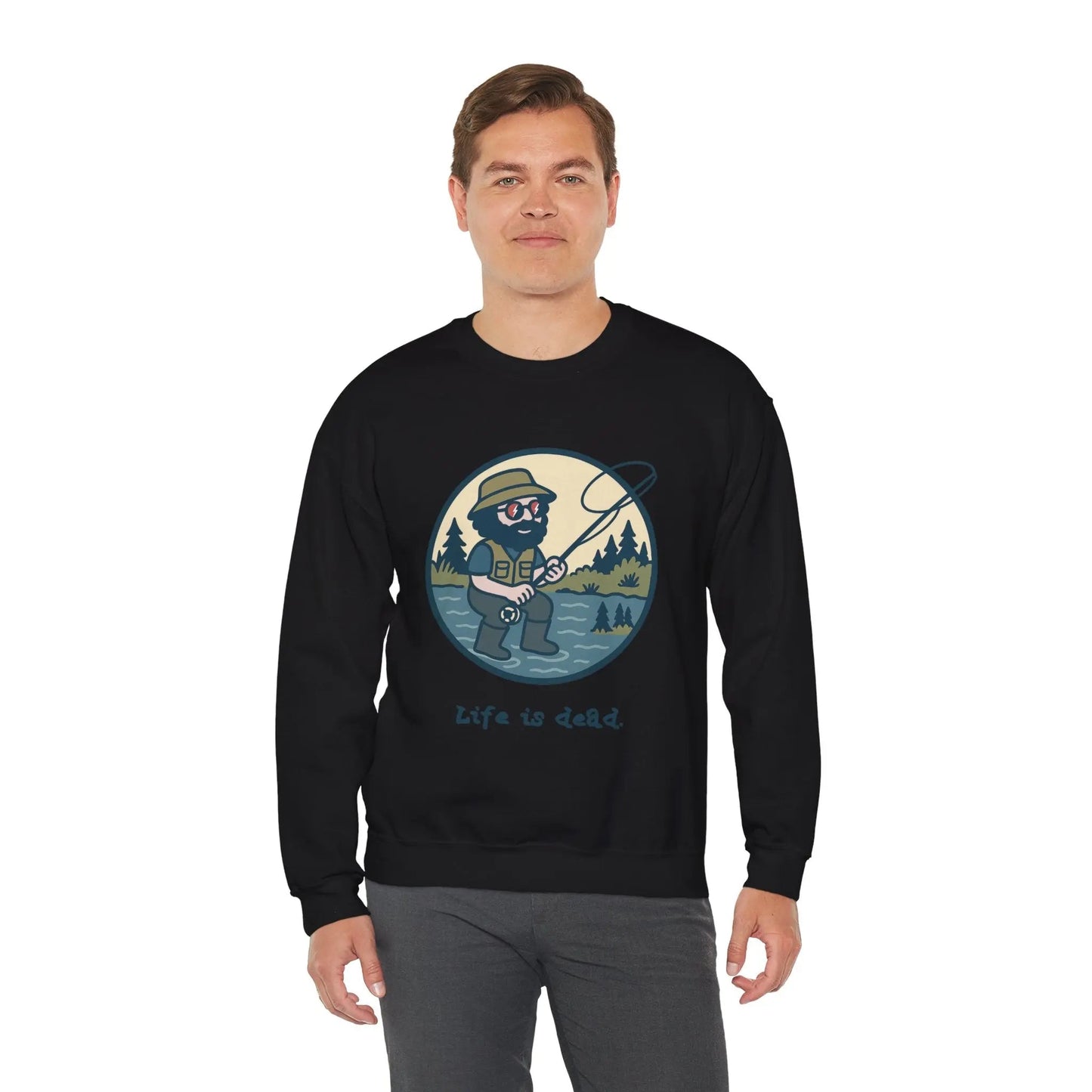 Fly Fishin' Jerry | Life is dead.® Crewneck | Grateful Dead