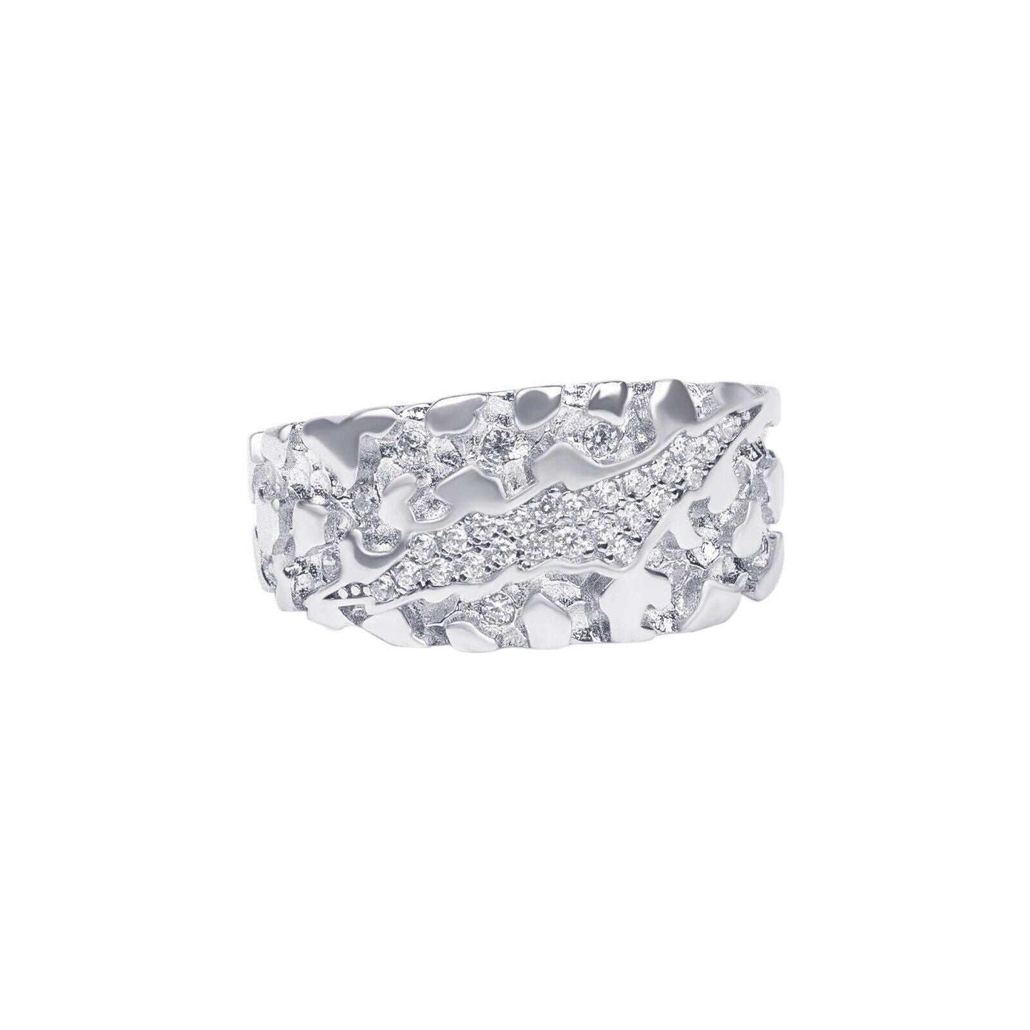 Nugget Claw Mark Ring in Solid 925 Sterling Silver