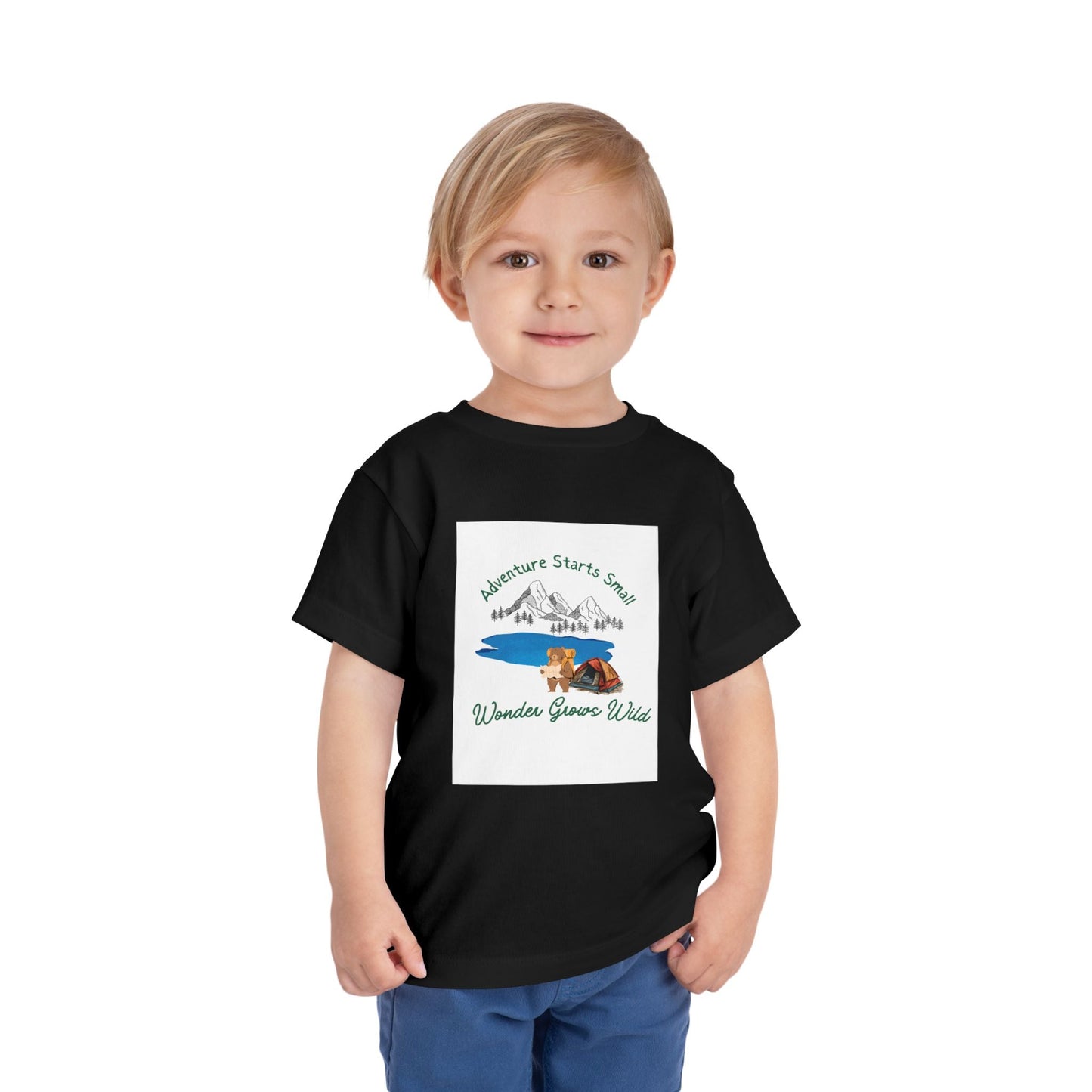 "Adventure Starts Small" Woodland Camper Graphic - Toddler Tee