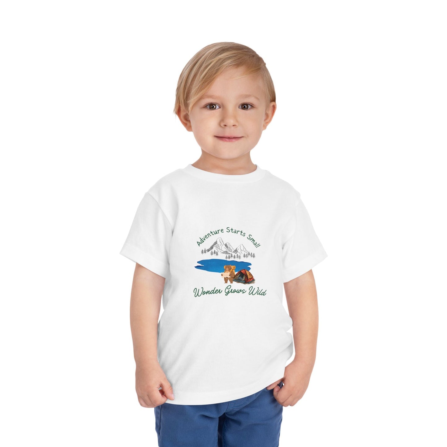 "Adventure Starts Small" Woodland Camper Graphic - Toddler Tee