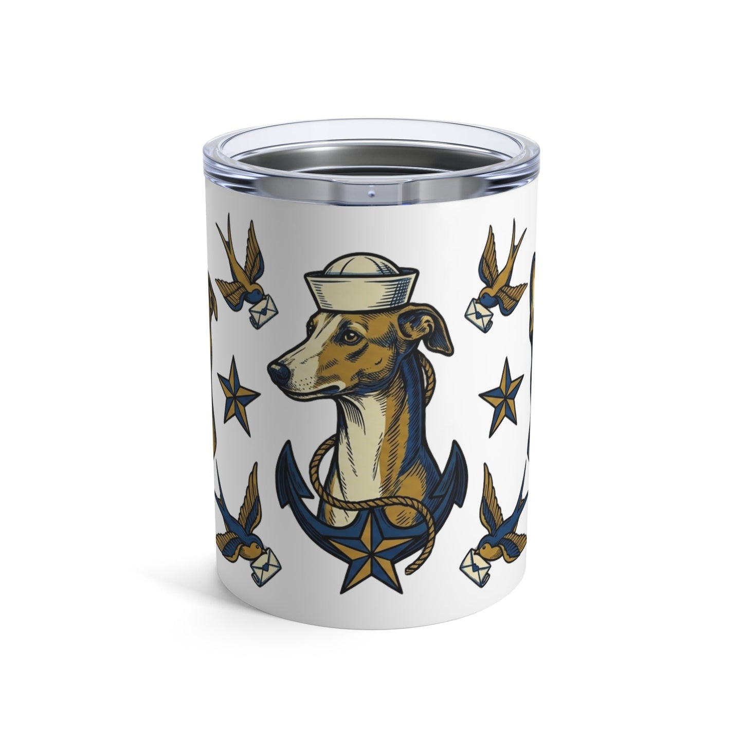 Tattoo Flash Pups - Sailor Pups 12oz Short Tumbler