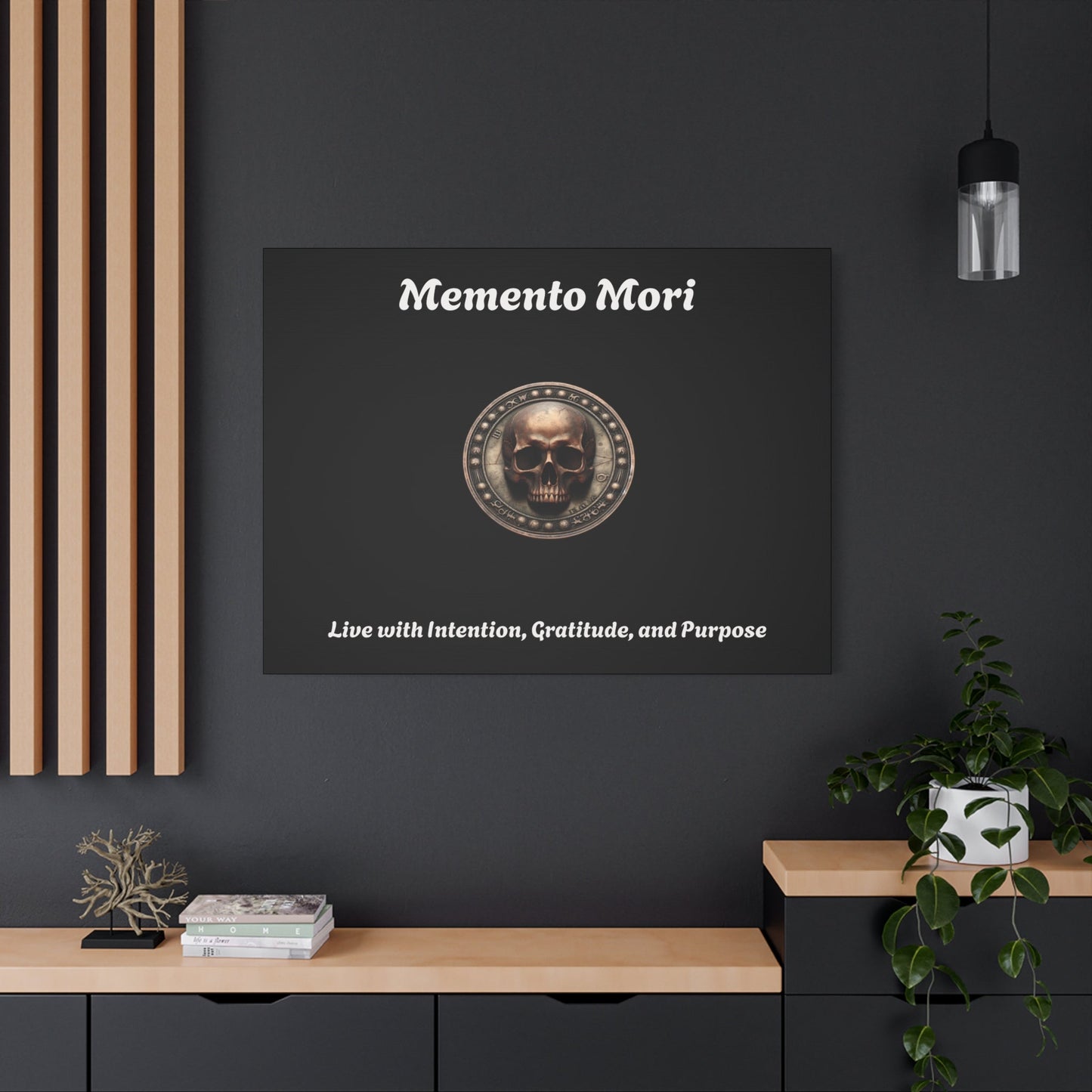 "Memento Mori" Matte Canvas - Inspirational Wall Art -"Live with Intention, Gratitude, and Purpose"