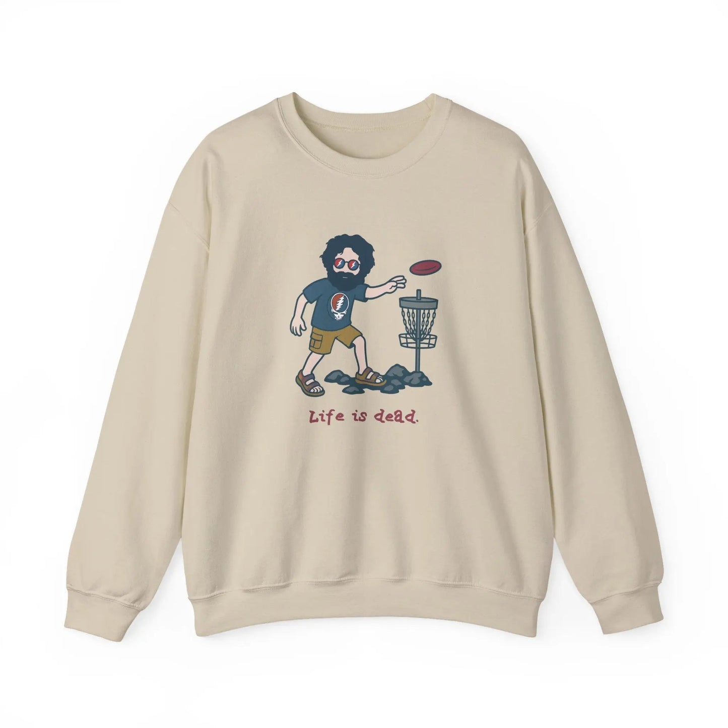 Disc Golfin' Jerry | Life is dead.® Crewneck | Grateful Dead
