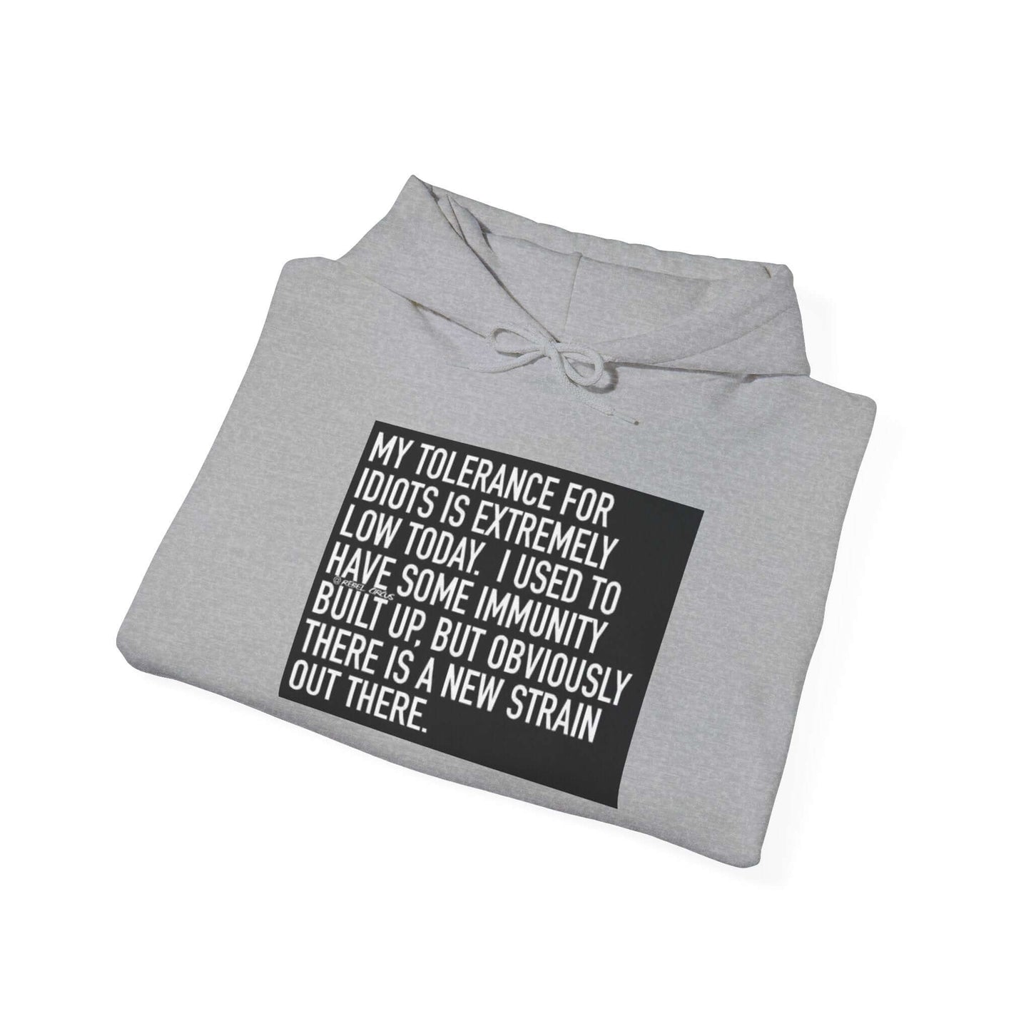 My Tolerance for Idiots Hoodie - Funny Sweatshirt, Unisex Gift, Humor Clothing, Casual Pullover, Cozy Hoodie for Everyday Wear