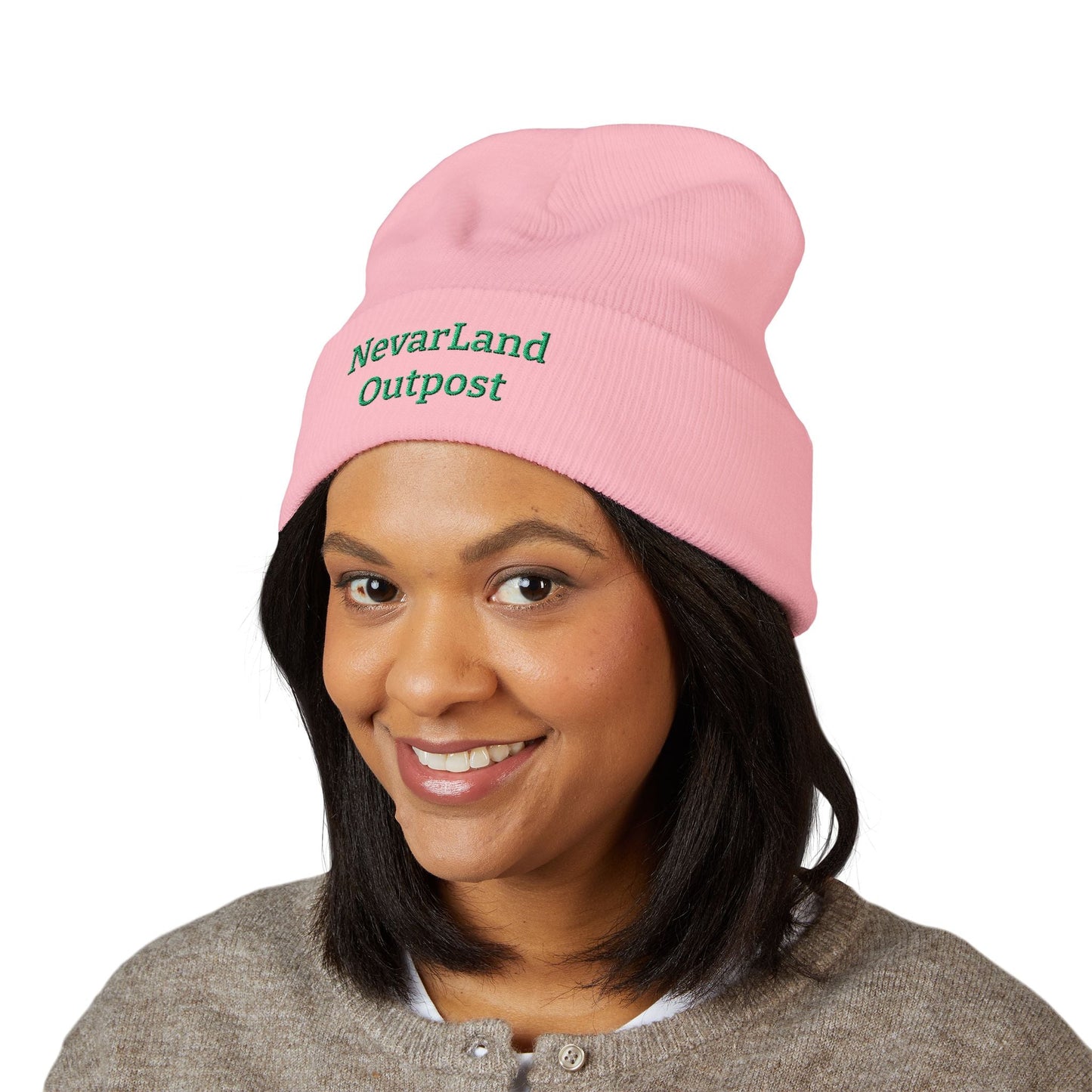 "NevarLand Outpost" - Embroidered Cuffed Knit beanie