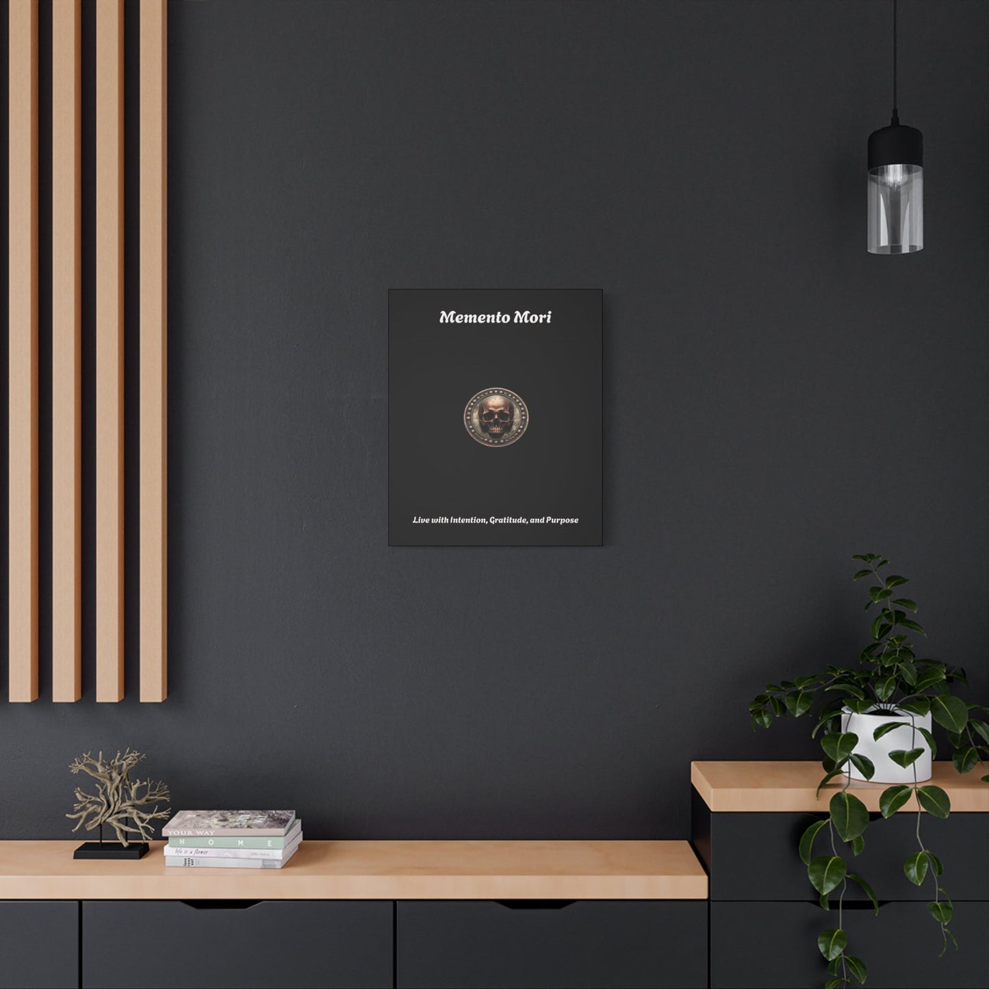 "Memento Mori" Matte Canvas - Inspirational Wall Art -"Live with Intention, Gratitude, and Purpose"