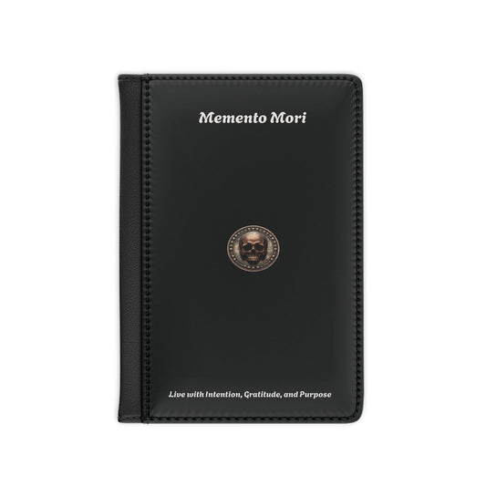 "Memento Mori" Passport Cover - "Live with Intention, Gratitude, and Purpose"