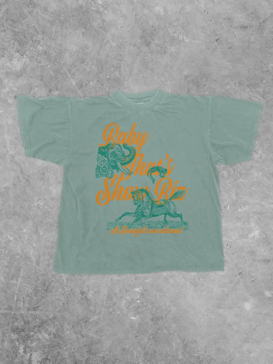 Underground Original Design: Baby, That's Show Biz, Showgirl Boxy Cotton T-Shirt
