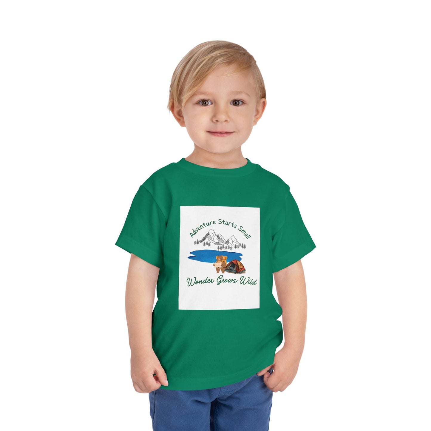 "Adventure Starts Small" Woodland Camper Graphic - Toddler Tee
