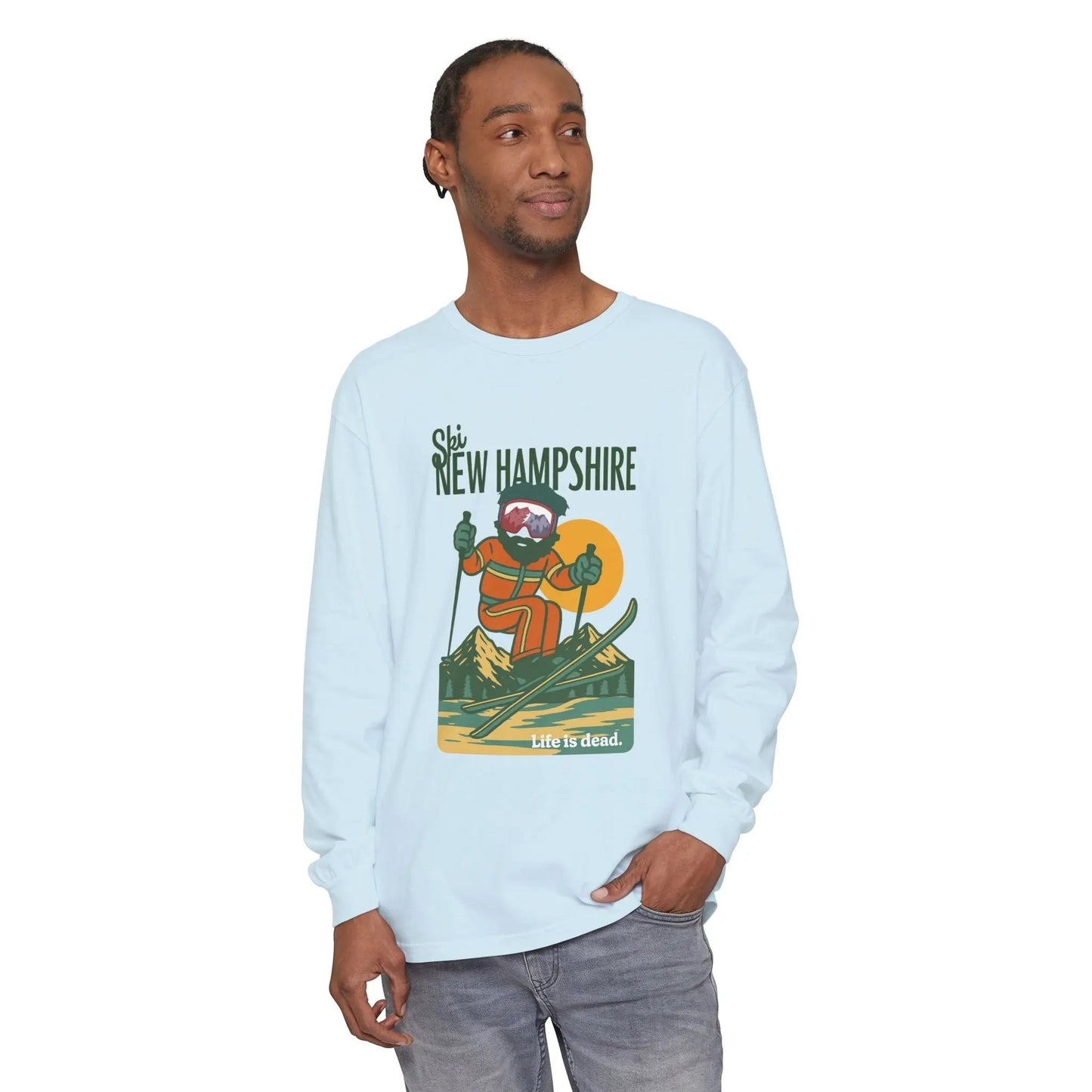 Ski New Hampshire - Life is dead.® Mountain Collection Garment-Dyed Long Sleeve T-Shirt