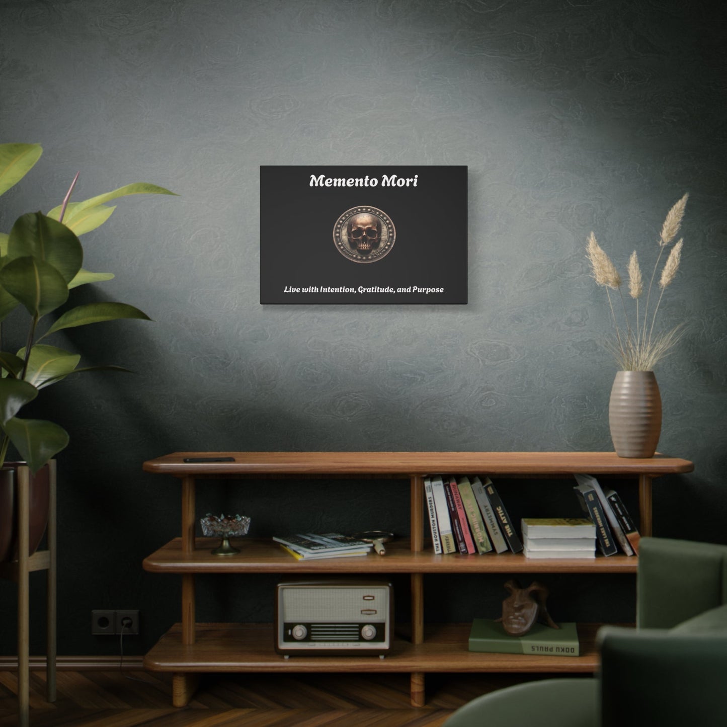 "Memento Mori" Matte Canvas - Inspirational Wall Art -"Live with Intention, Gratitude, and Purpose"