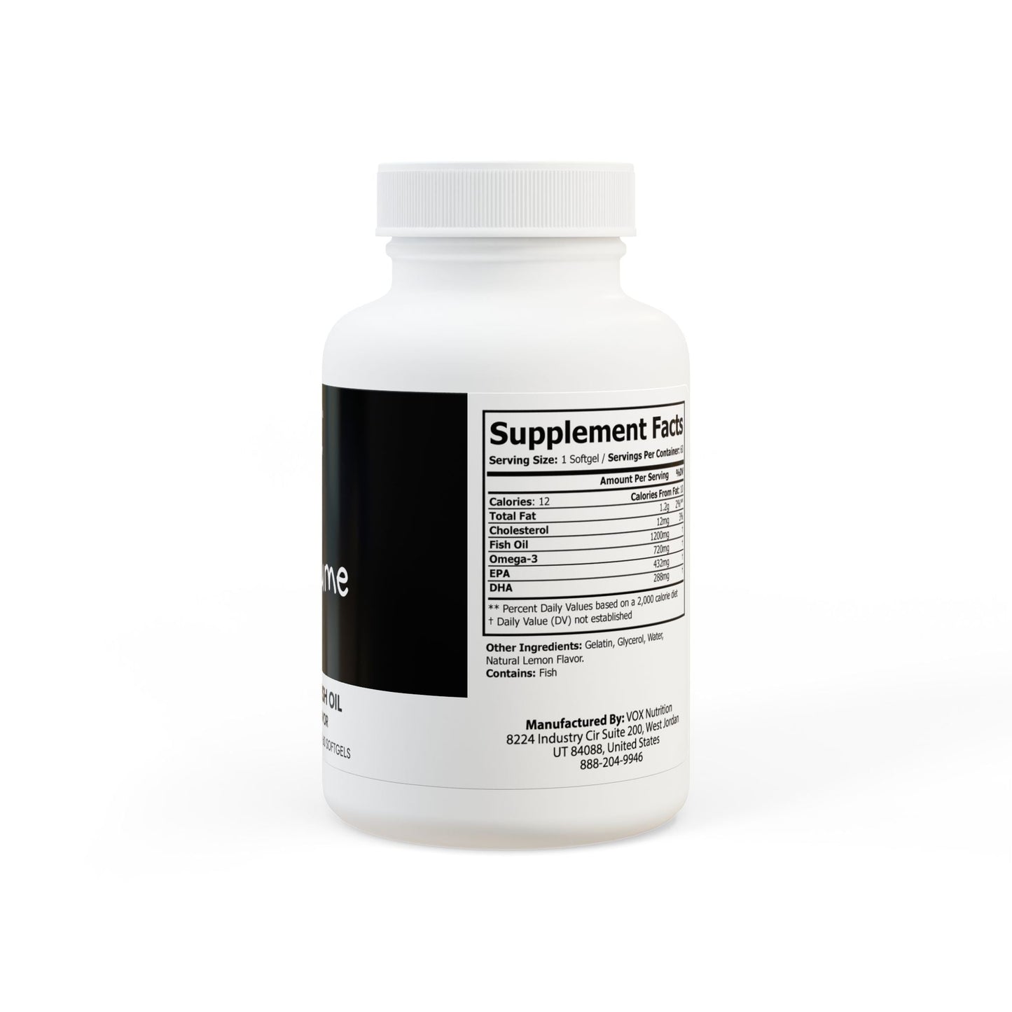 Omega 3 Fish Oil Supplement (60 Softgels)