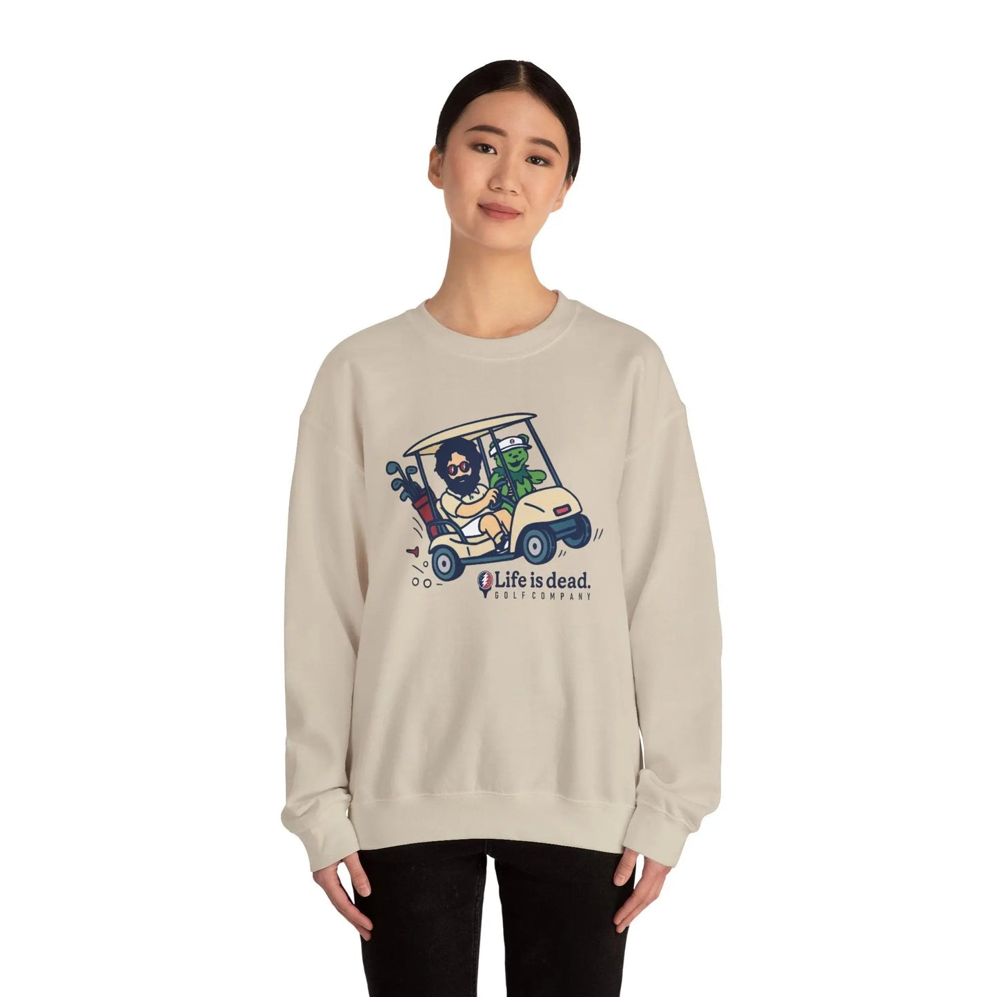 Joy Ridin' Jerry and The Bear | Life is dead.® Crewneck | Grateful Dead