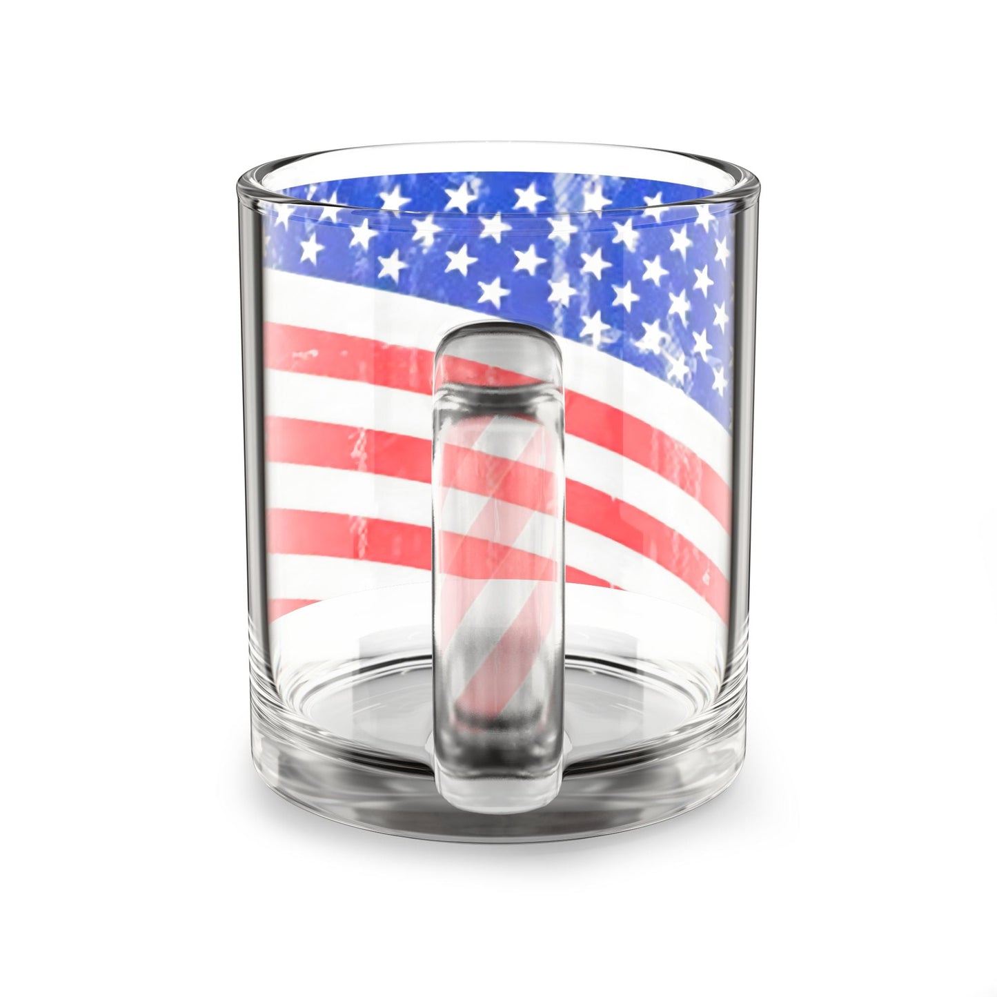 Patriotic Glass Mug - 10 oz American Flag Design -"Americana"