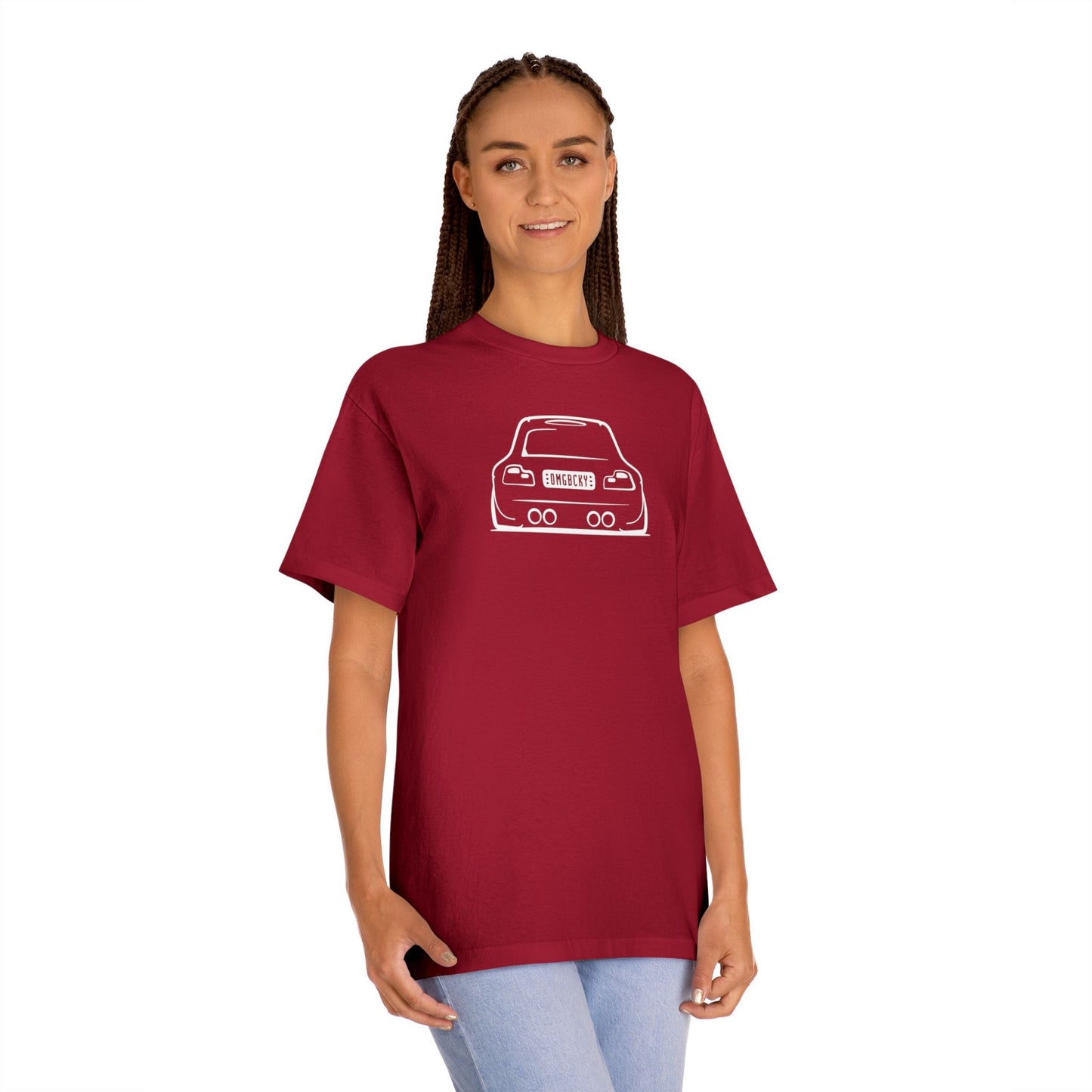 OMGBCKY White Coupe Silhouette Tee - Unisex American Apparel Classic T-Shirt