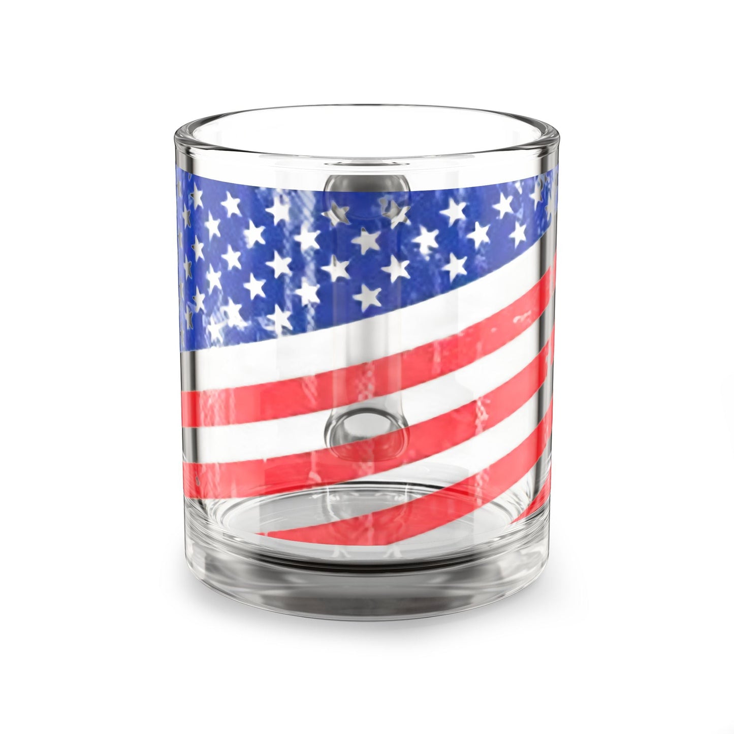 Patriotic Glass Mug - 10 oz American Flag Design -"Americana"