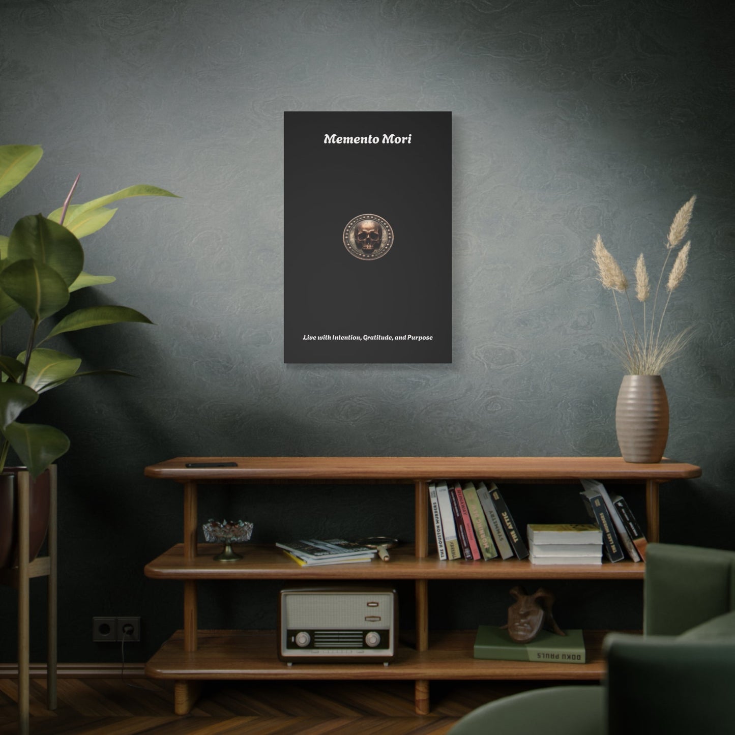 "Memento Mori" Matte Canvas - Inspirational Wall Art -"Live with Intention, Gratitude, and Purpose"