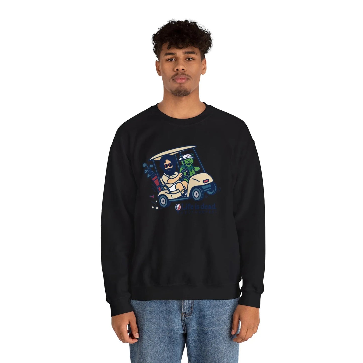 Joy Ridin' Jerry and The Bear | Life is dead.® Crewneck | Grateful Dead
