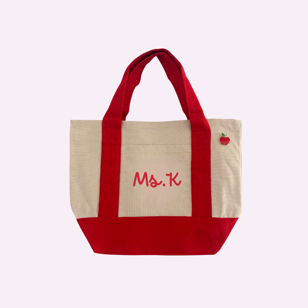 CUSTOM TEACHER MINI TOTE ♡ personalizable mini canvas tote