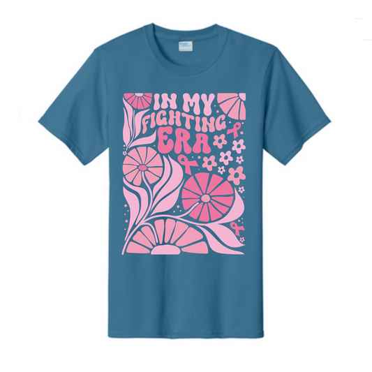 In my fighting Era Breast Cancer Awareness Fundraiser Tshirt PC61 Port & Co™ Essential Tee PUBLIC