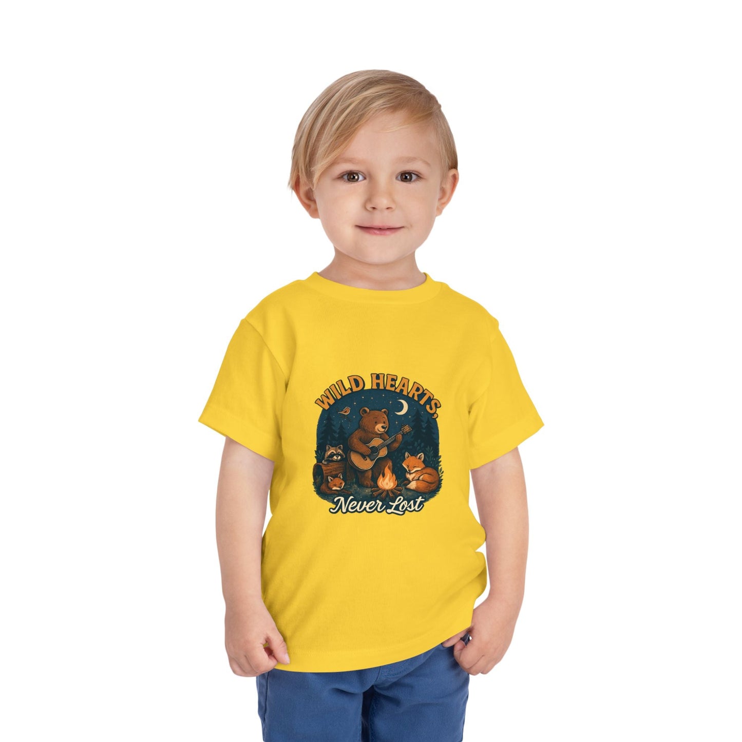 "Wild Hearts Never Lost" Bear Guitar Campfire - Toddler Tee