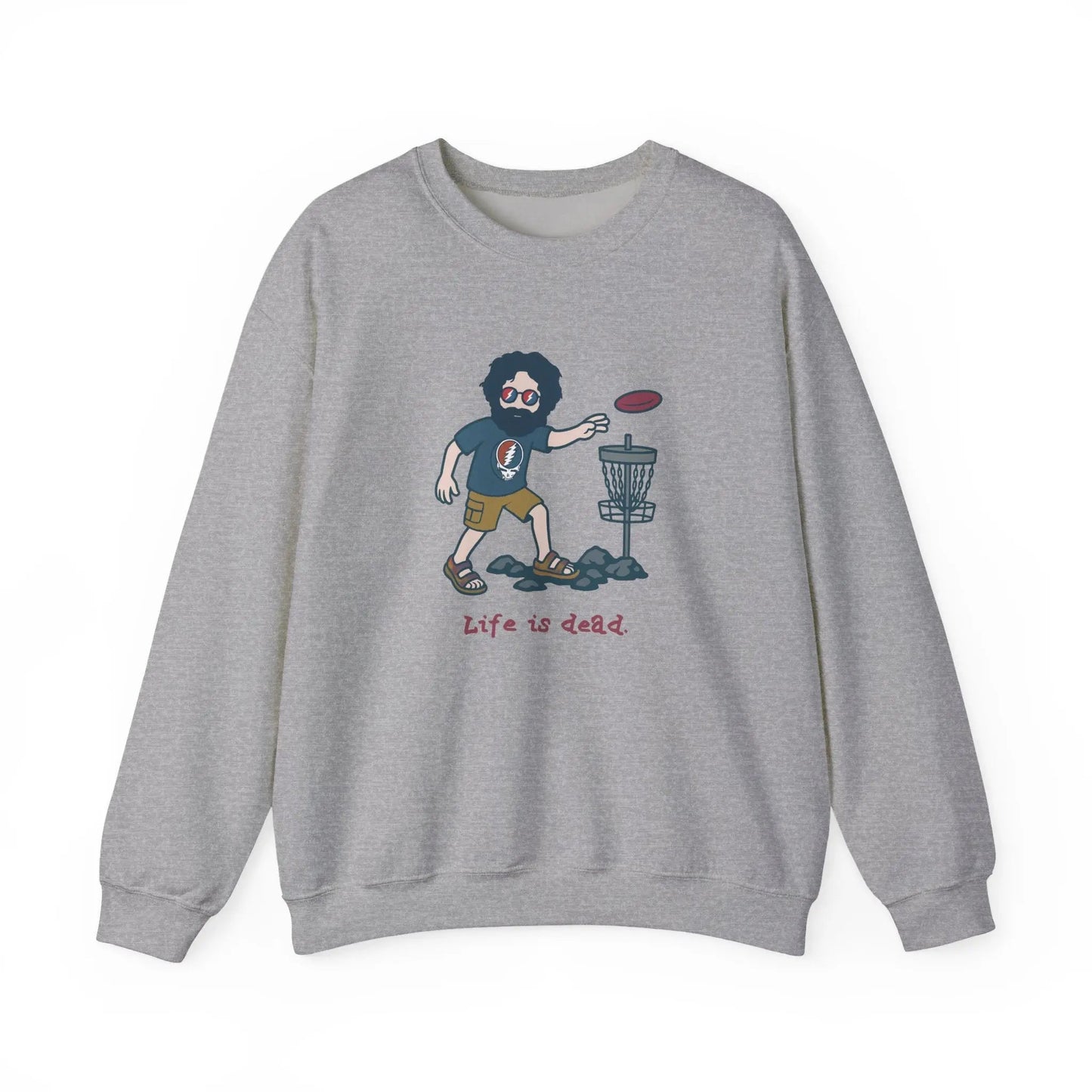 Disc Golfin' Jerry | Life is dead.® Crewneck | Grateful Dead