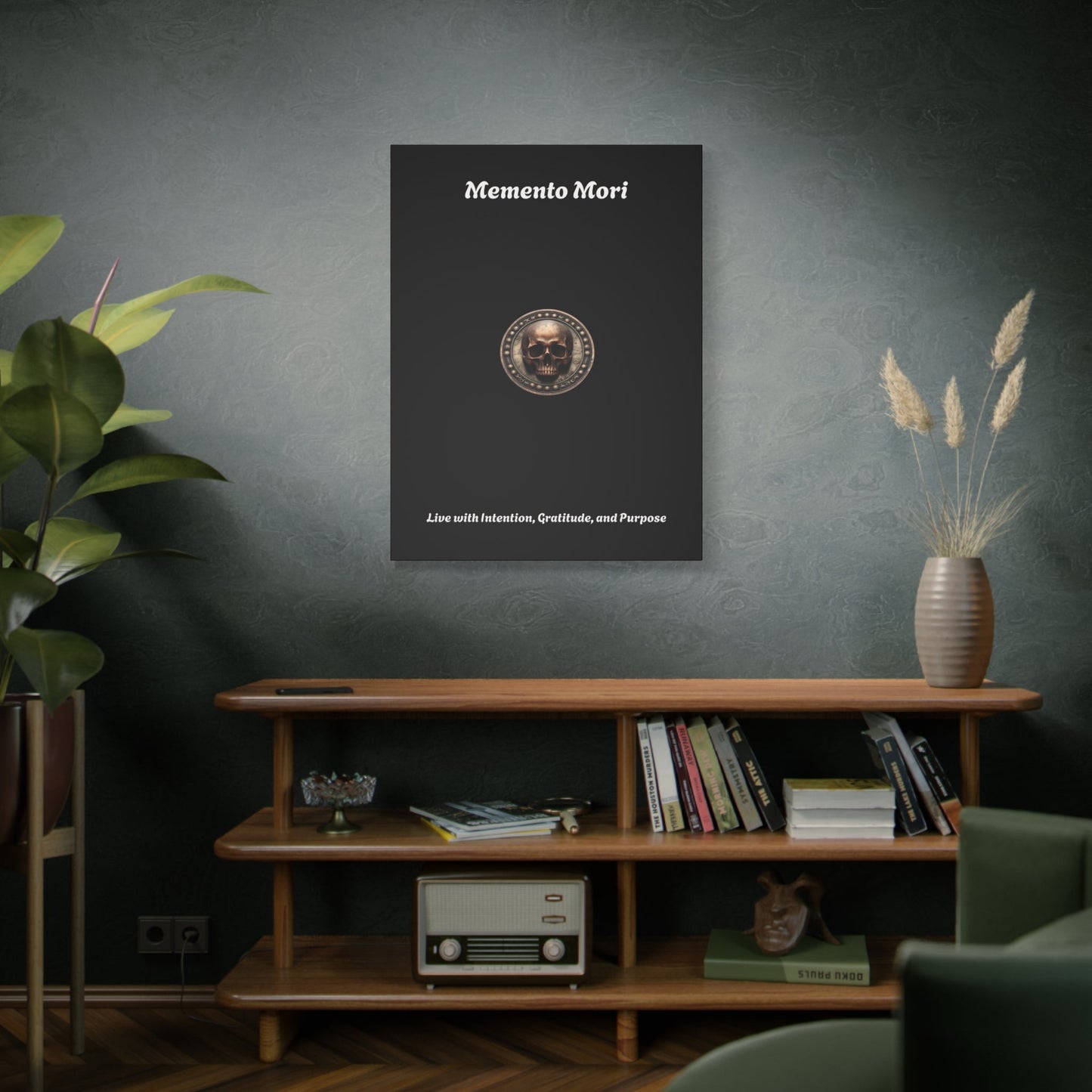 "Memento Mori" Matte Canvas - Inspirational Wall Art -"Live with Intention, Gratitude, and Purpose"