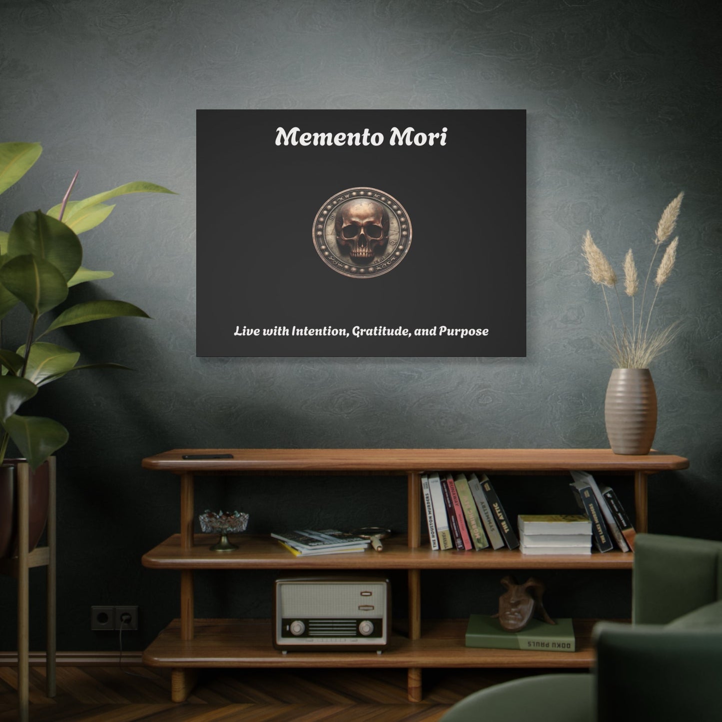 "Memento Mori" Matte Canvas - Inspirational Wall Art -"Live with Intention, Gratitude, and Purpose"
