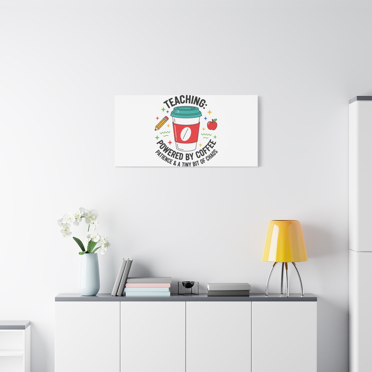 Teaching Powered by Coffee Canvas, Teacher Appreciation Gifts | Teacher Life, Classroom Humor