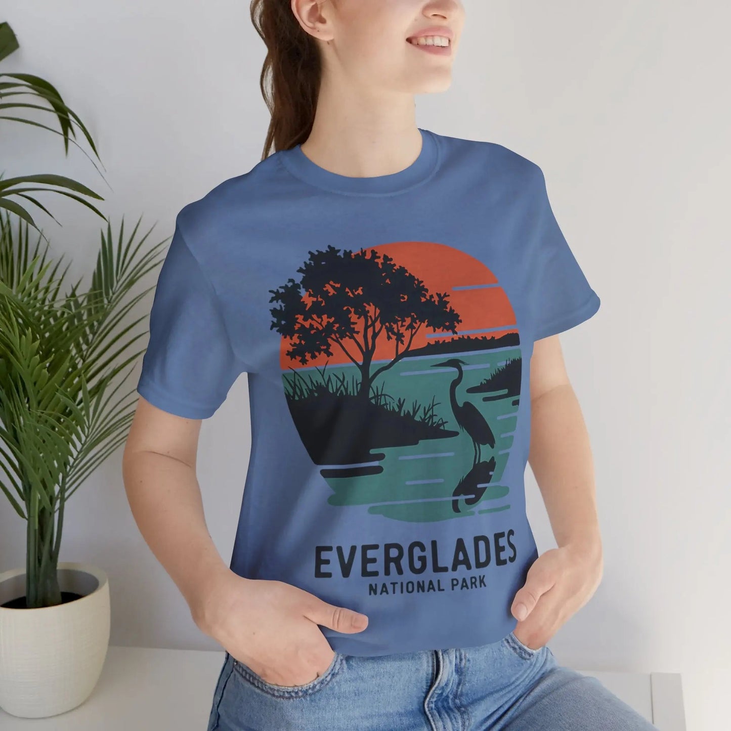Everglades National Park T-Shirt Logo Retro Sunset