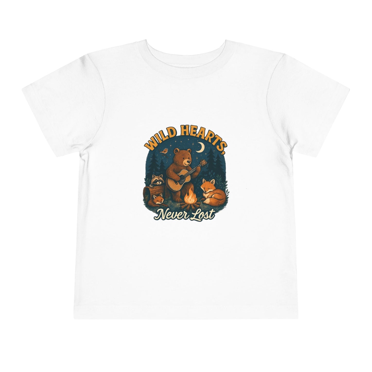 "Wild Hearts Never Lost" Bear Guitar Campfire - Toddler Tee