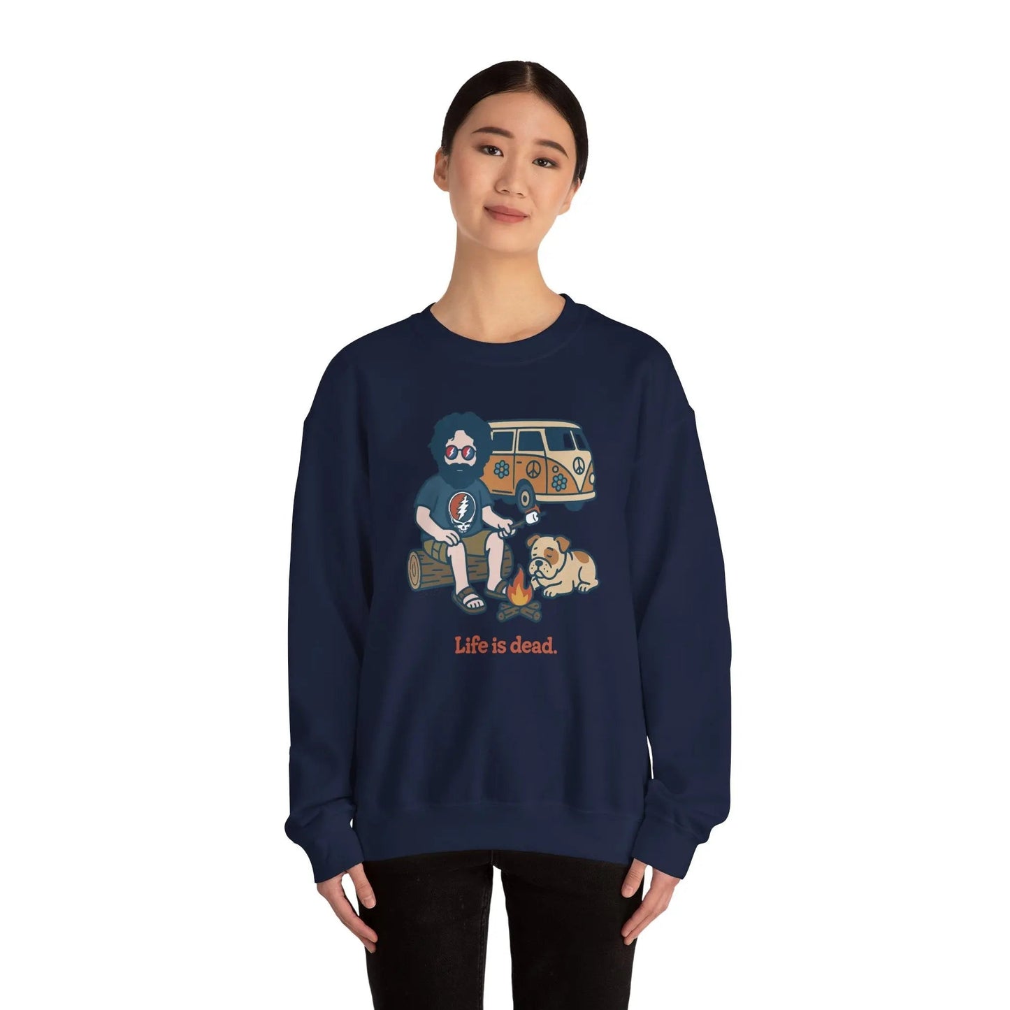 Jerry and Frank are Camping | Life is dead.® Crewneck | Grateful Dead