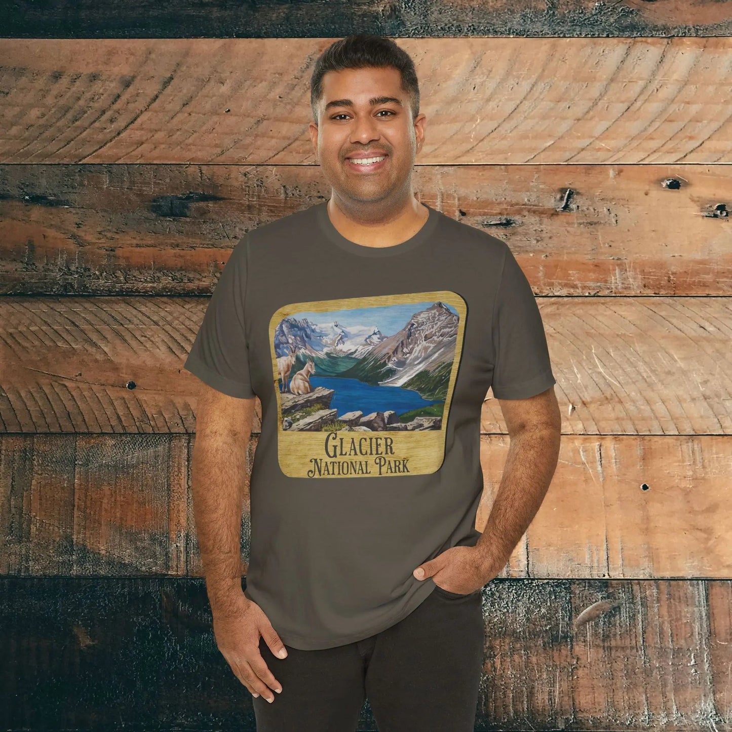 Glacier National Park T-Shirt Wood Sign