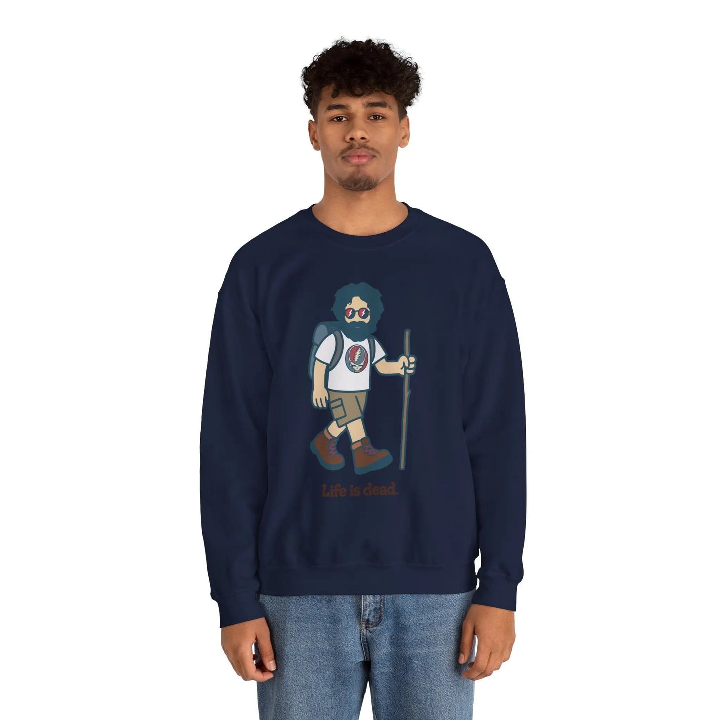 Hikin' Jerry | Life is dead.® Crewneck | Grateful Dead