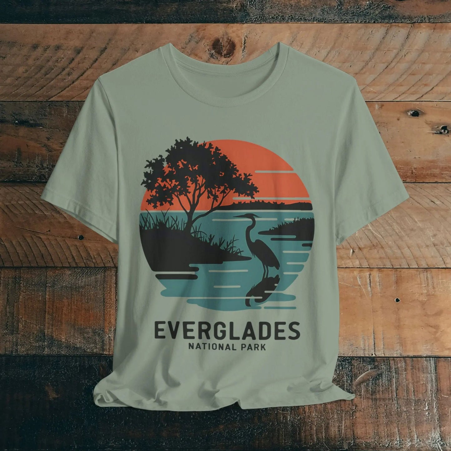 Everglades National Park T-Shirt Logo Retro Sunset