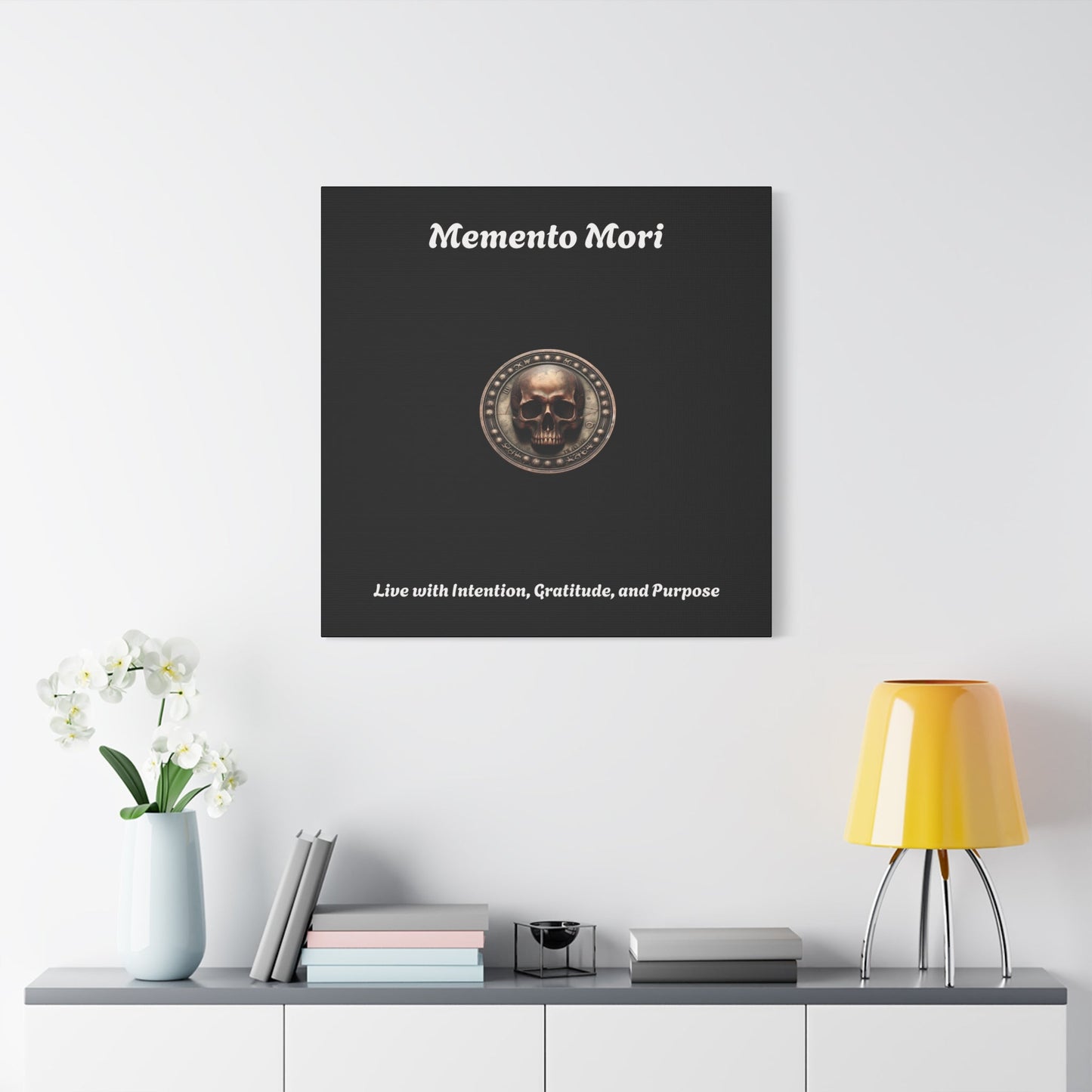 "Memento Mori" Matte Canvas - Inspirational Wall Art -"Live with Intention, Gratitude, and Purpose"
